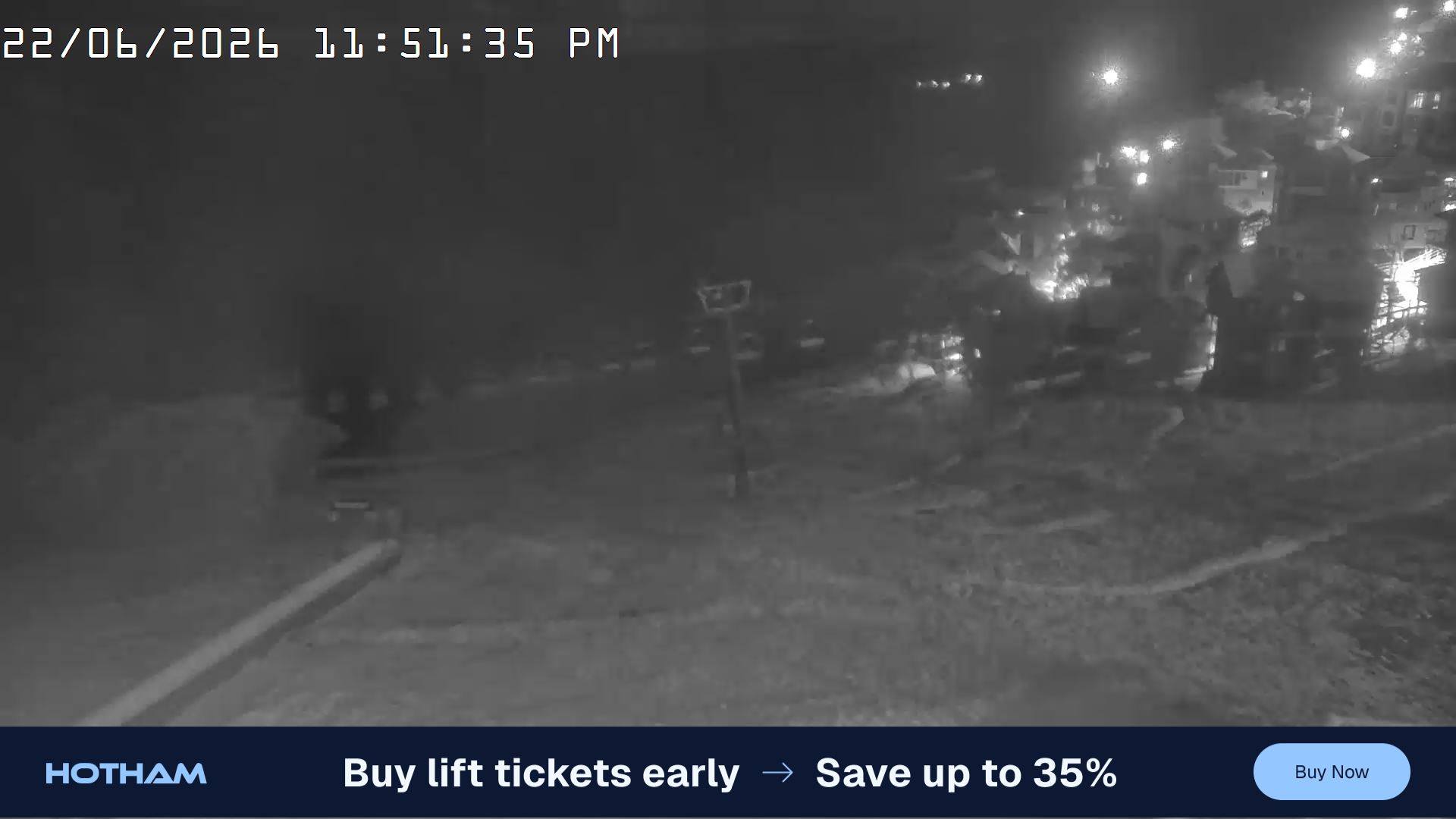 Mt Hotham Hotham Heights snow cam captured at 22 June 2026 at 11:52 pm AEST