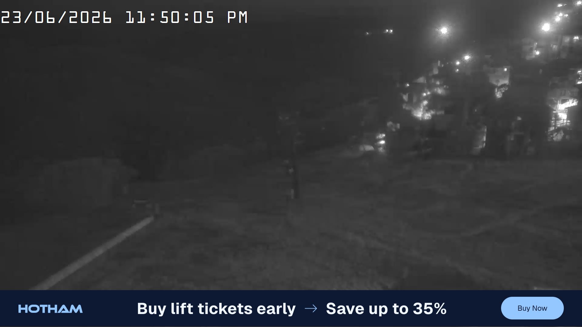 Mt Hotham Hotham Heights snow cam captured at 23 June 2026 at 11:52 pm AEST