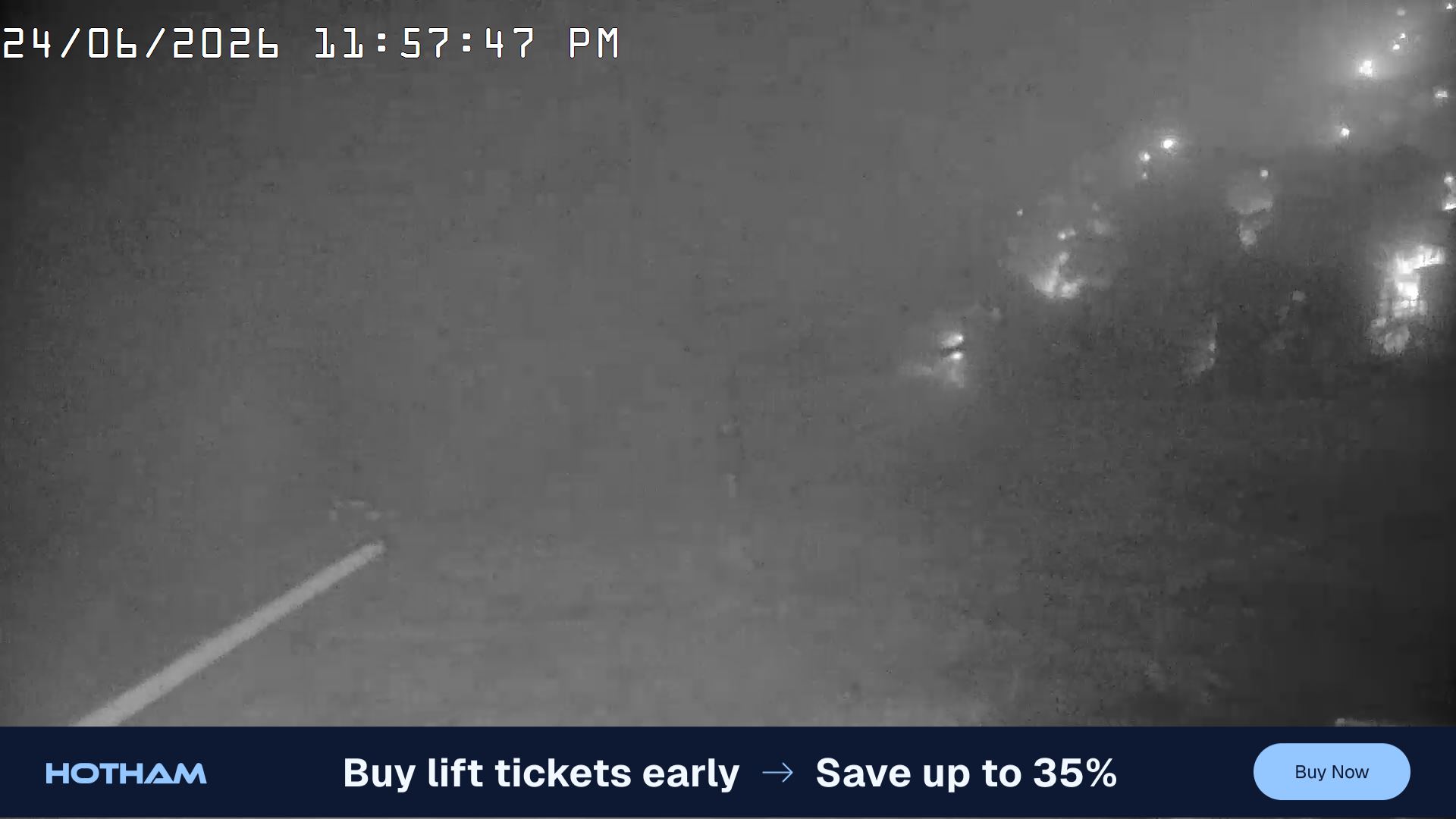 Mt Hotham Hotham Heights snow cam captured at 24 June 2026 at 11:58 pm AEST