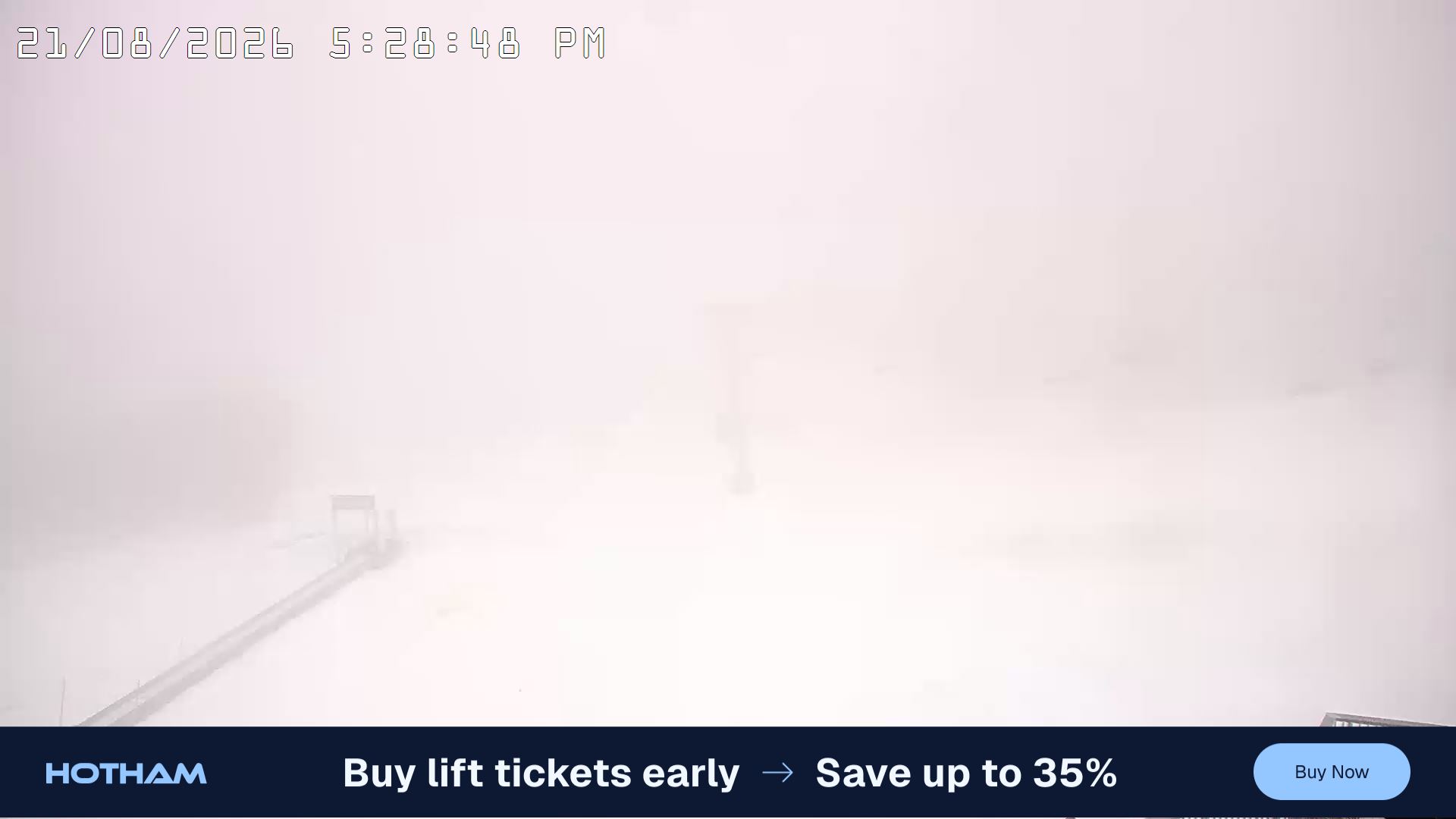 Mt Hotham Hotham Heights snow cam captured at 21 August 2026 at 5:38 pm AEST