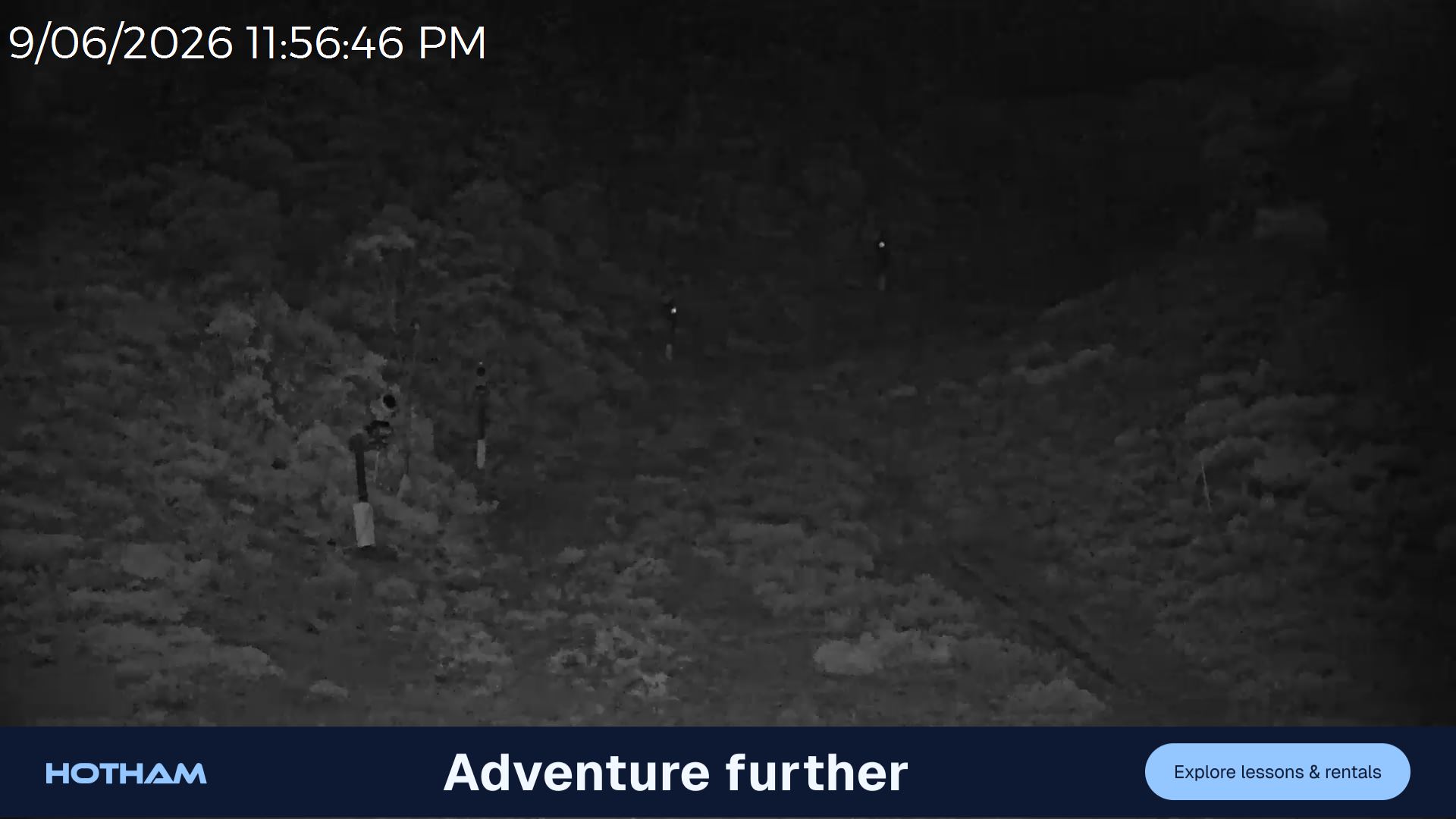 Mt Hotham Slalom Gully snow cam captured at 9 June 2026 at 11:58 pm AEST