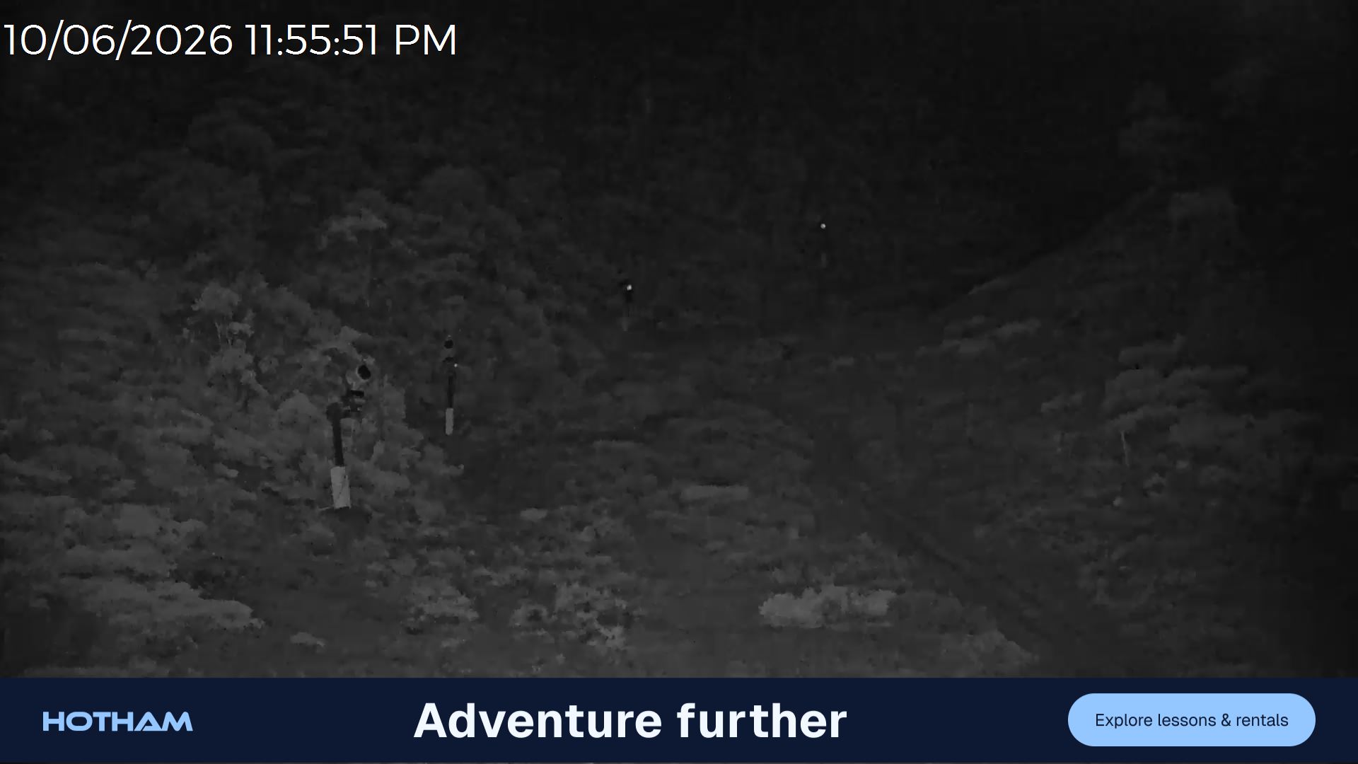 Mt Hotham Slalom Gully snow cam captured at 10 June 2026 at 11:56 pm AEST