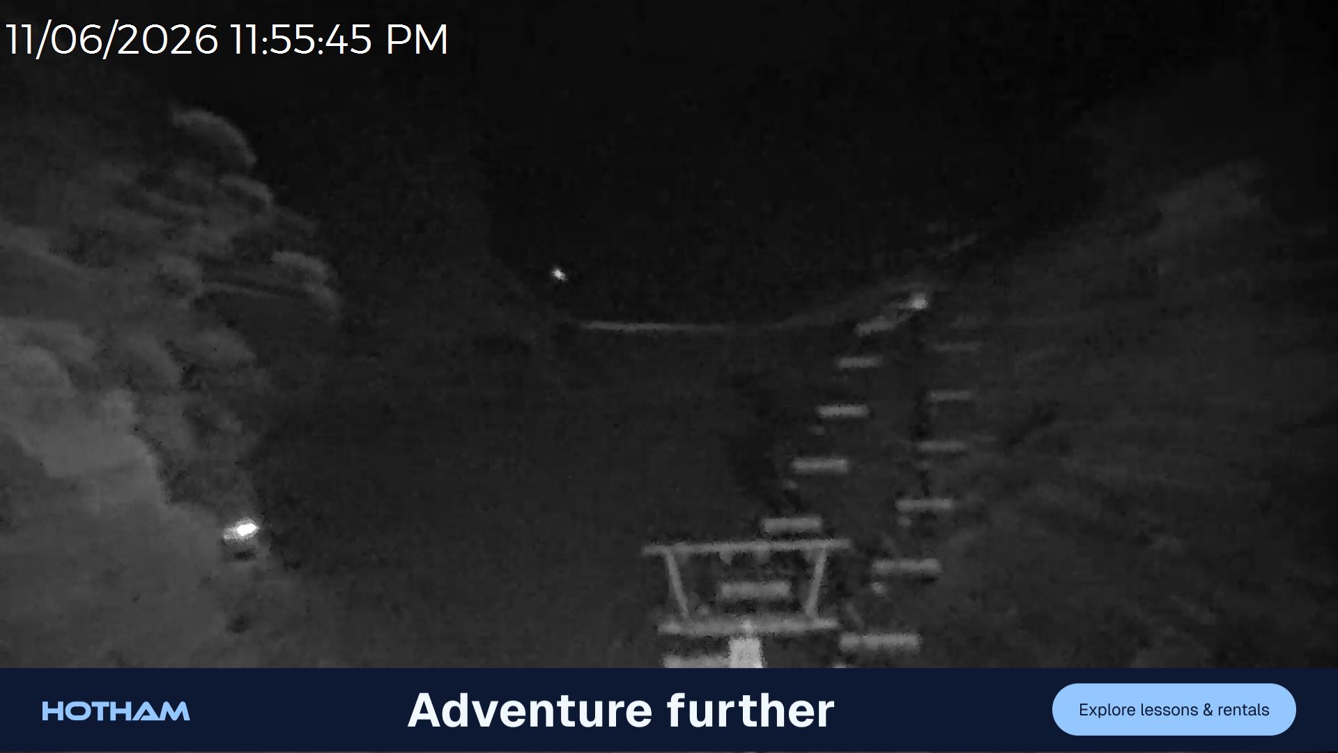 Mt Hotham Slalom Gully snow cam captured at 11 June 2026 at 11:56 pm AEST