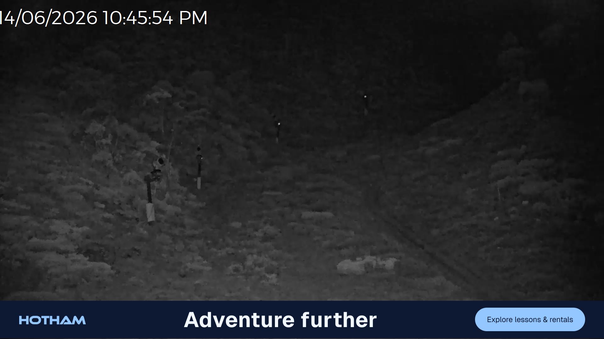 Mt Hotham Slalom Gully snow cam captured at 14 June 2026 at 10:51 pm AEST