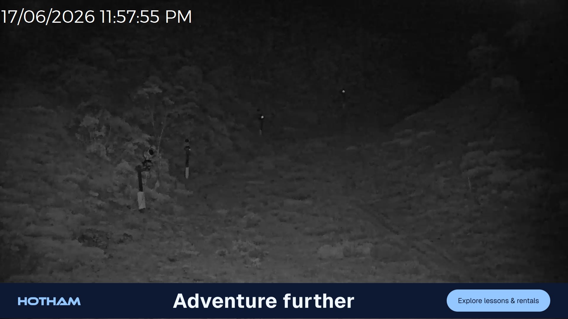 Mt Hotham Slalom Gully snow cam captured at 17 June 2026 at 11:58 pm AEST