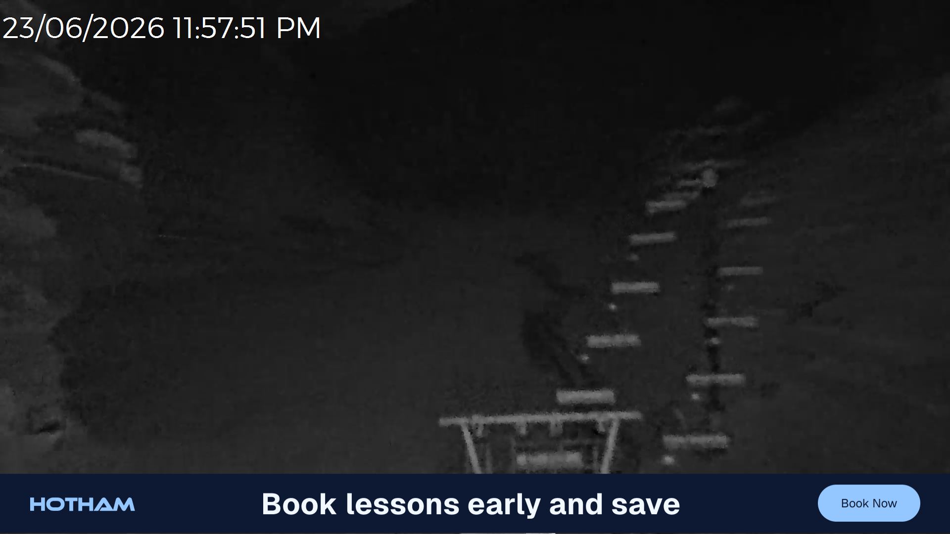Mt Hotham Slalom Gully snow cam captured at 23 June 2026 at 11:58 pm AEST