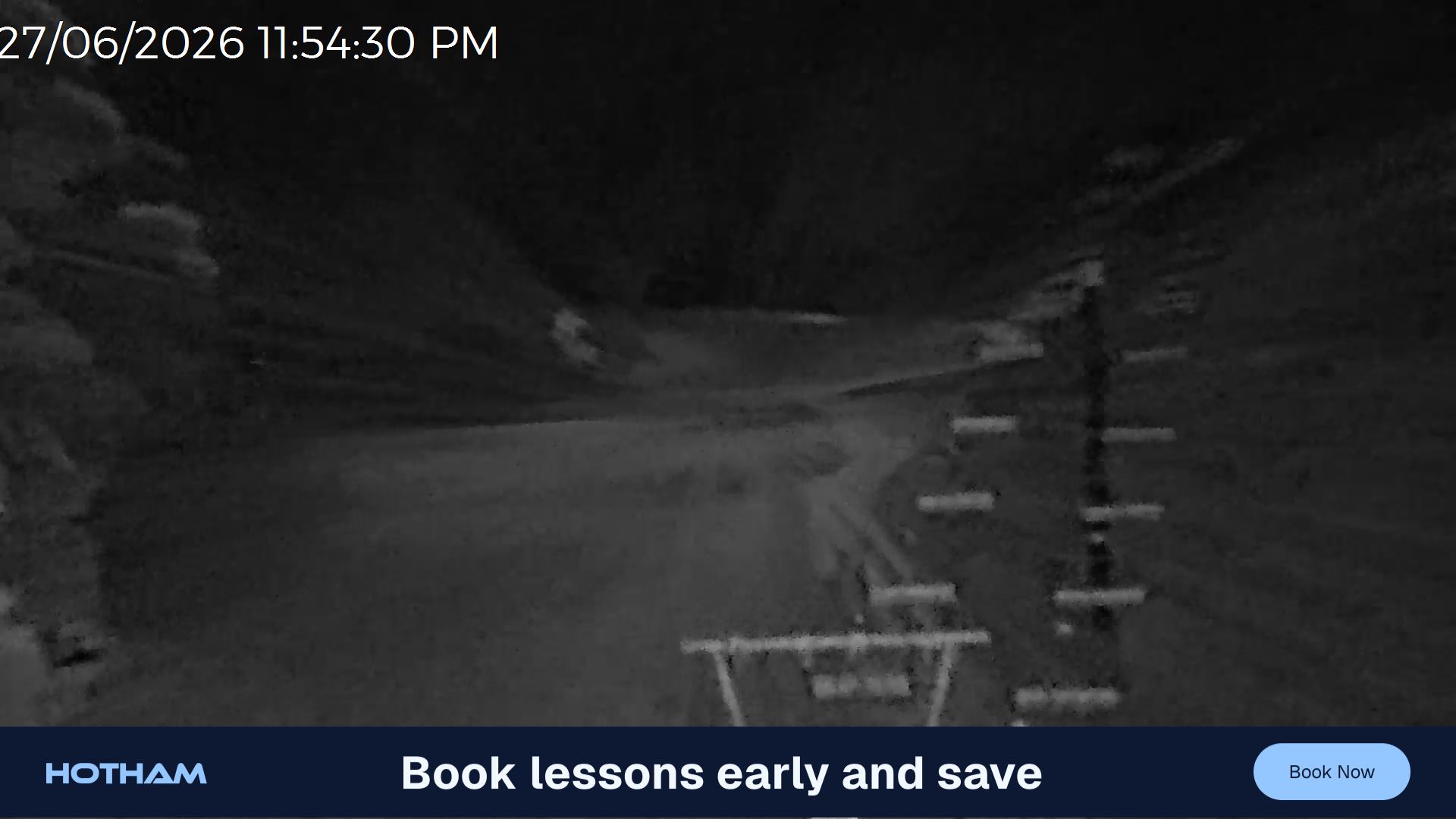 Mt Hotham Slalom Gully snow cam captured at 27 June 2026 at 11:55 pm AEST