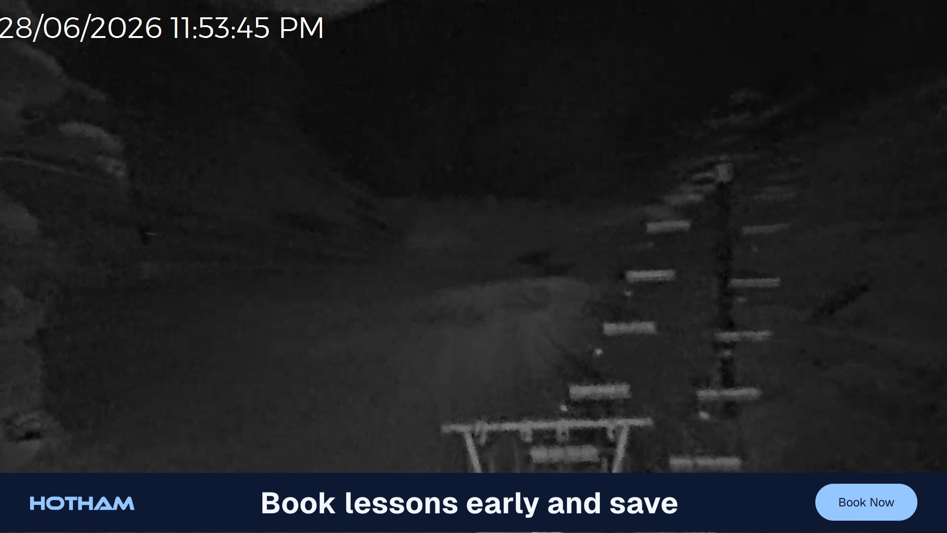 Mt Hotham Slalom Gully snow cam captured at 28 June 2026 at 11:55 pm AEST
