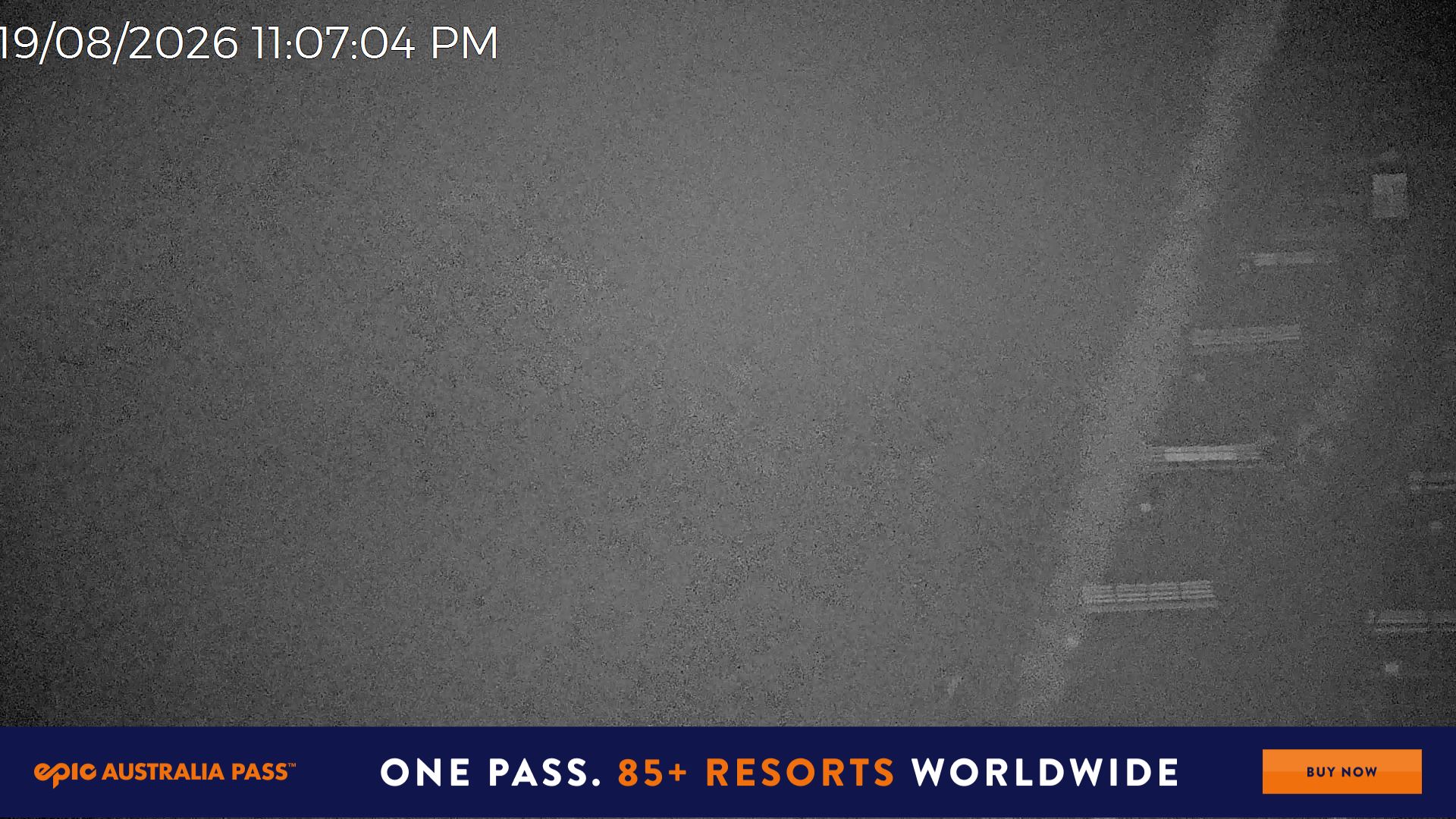 Mt Hotham Slalom Gully snow cam captured at 19 August 2026 at 11:17 pm AEST