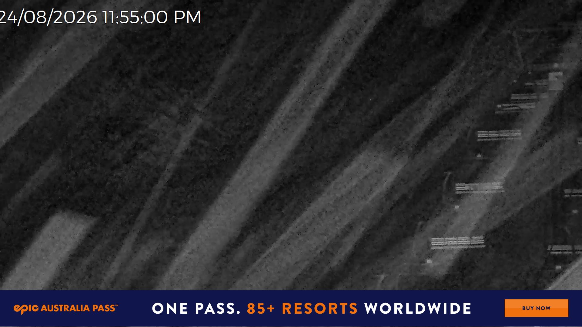Mt Hotham Slalom Gully snow cam captured at 24 August 2026 at 11:55 pm AEST