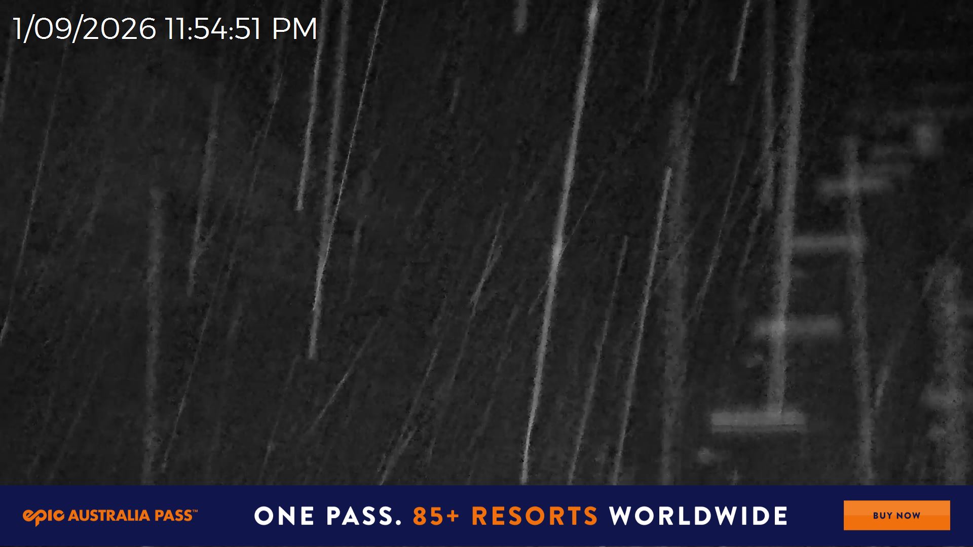 Mt Hotham Slalom Gully snow cam captured at 1 September 2026 at 11:55 pm AEST