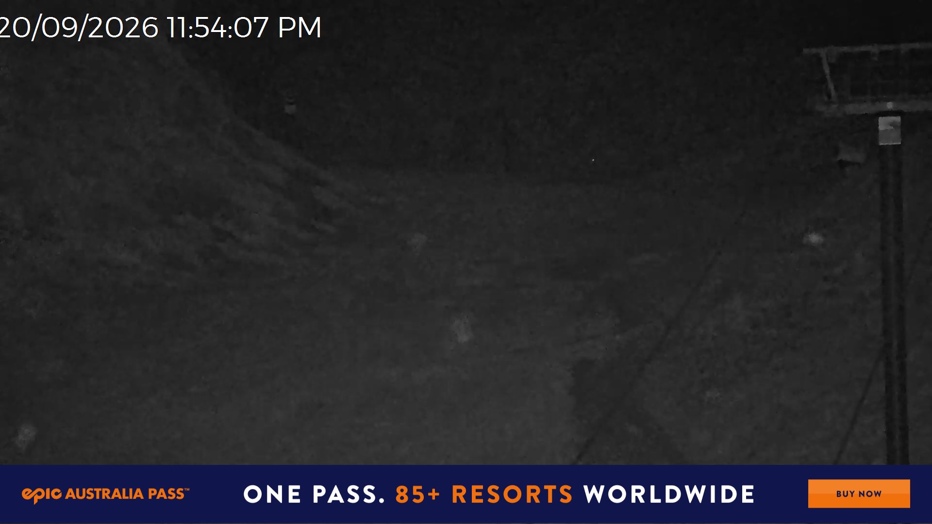 Mt Hotham Slalom Gully snow cam captured at 20 September 2026 at 11:54 pm AEST