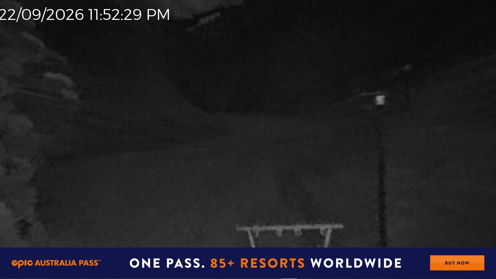 Mt Hotham Slalom Gully snow cam captured at 22 September 2026 at 11:54 pm AEST