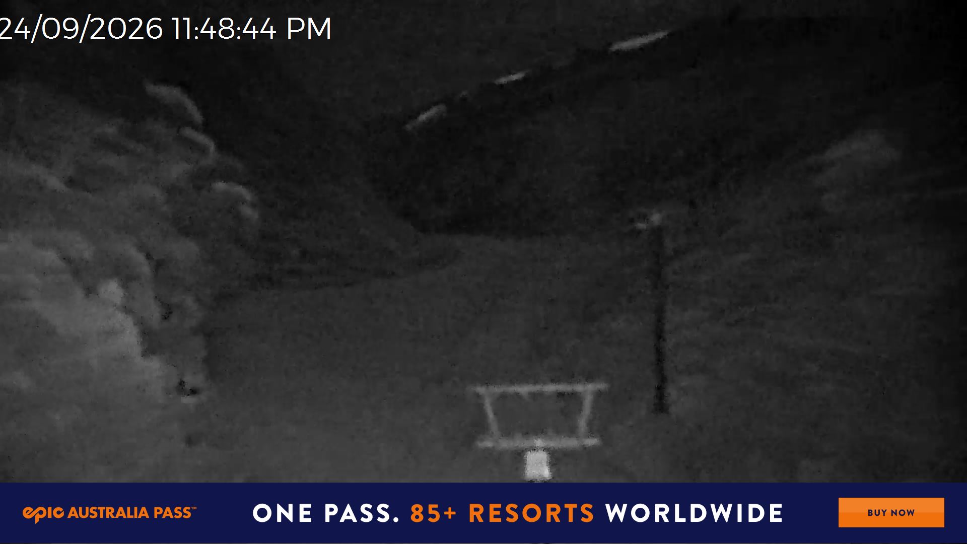 Mt Hotham Slalom Gully snow cam captured at 24 September 2026 at 11:49 pm AEST