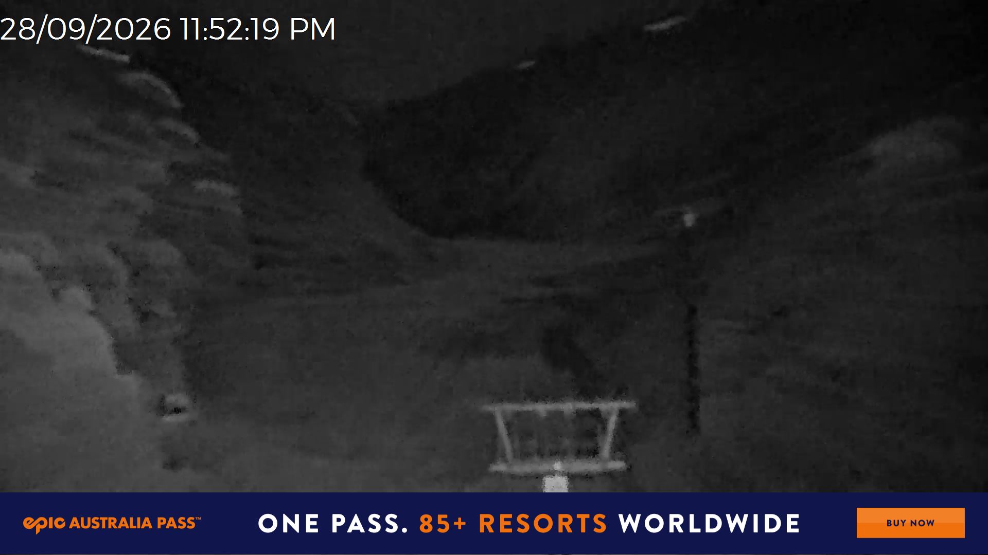Mt Hotham Slalom Gully snow cam captured at 28 September 2026 at 11:53 pm AEST