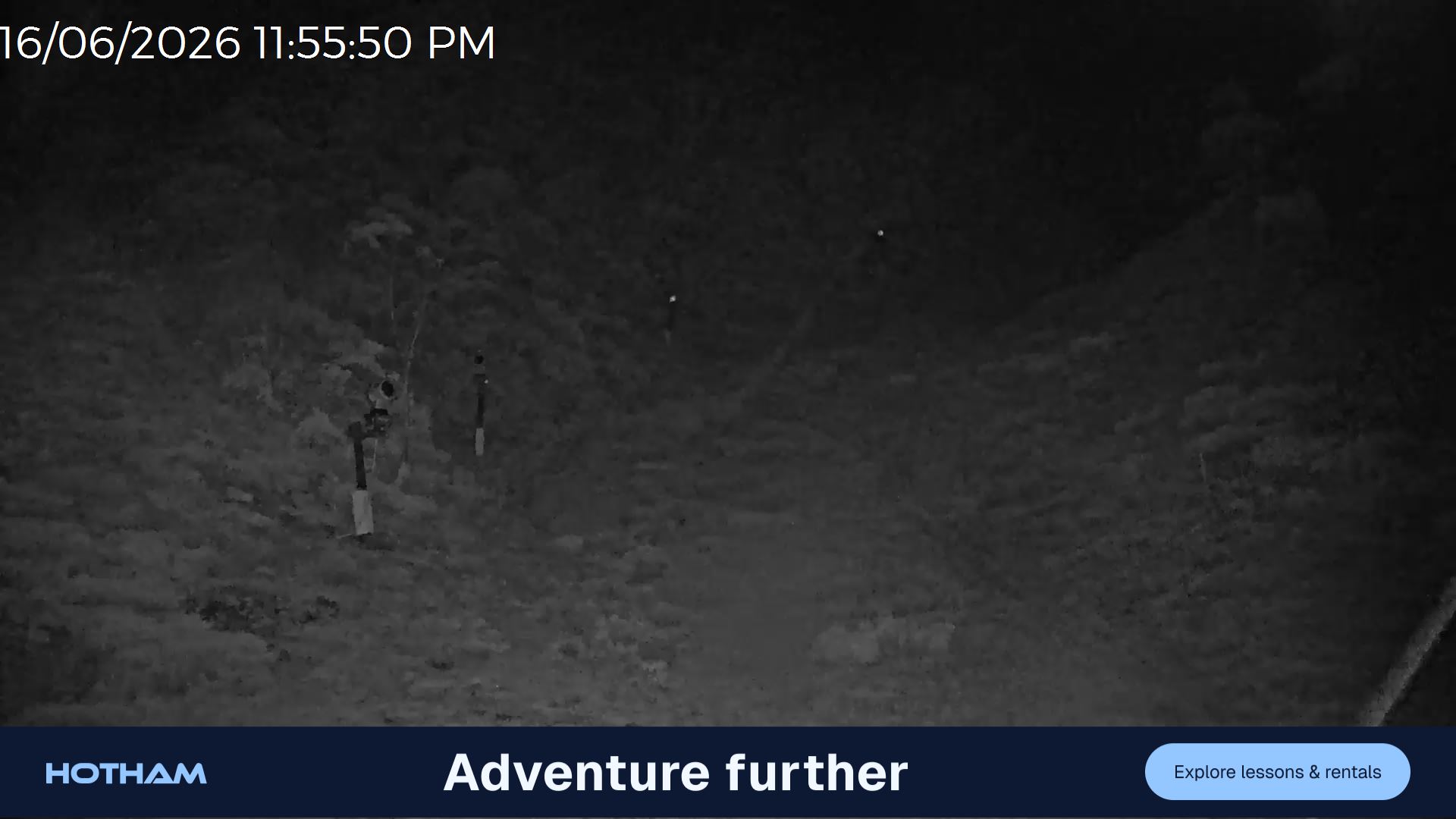 Mt Hotham Snake Gully snow cam captured at 16 June 2026 at 11:56 pm AEST