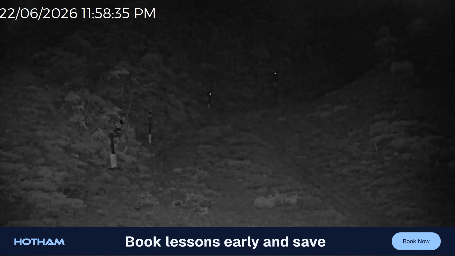 Mt Hotham Snake Gully snow cam captured at 22 June 2026 at 11:58 pm AEST