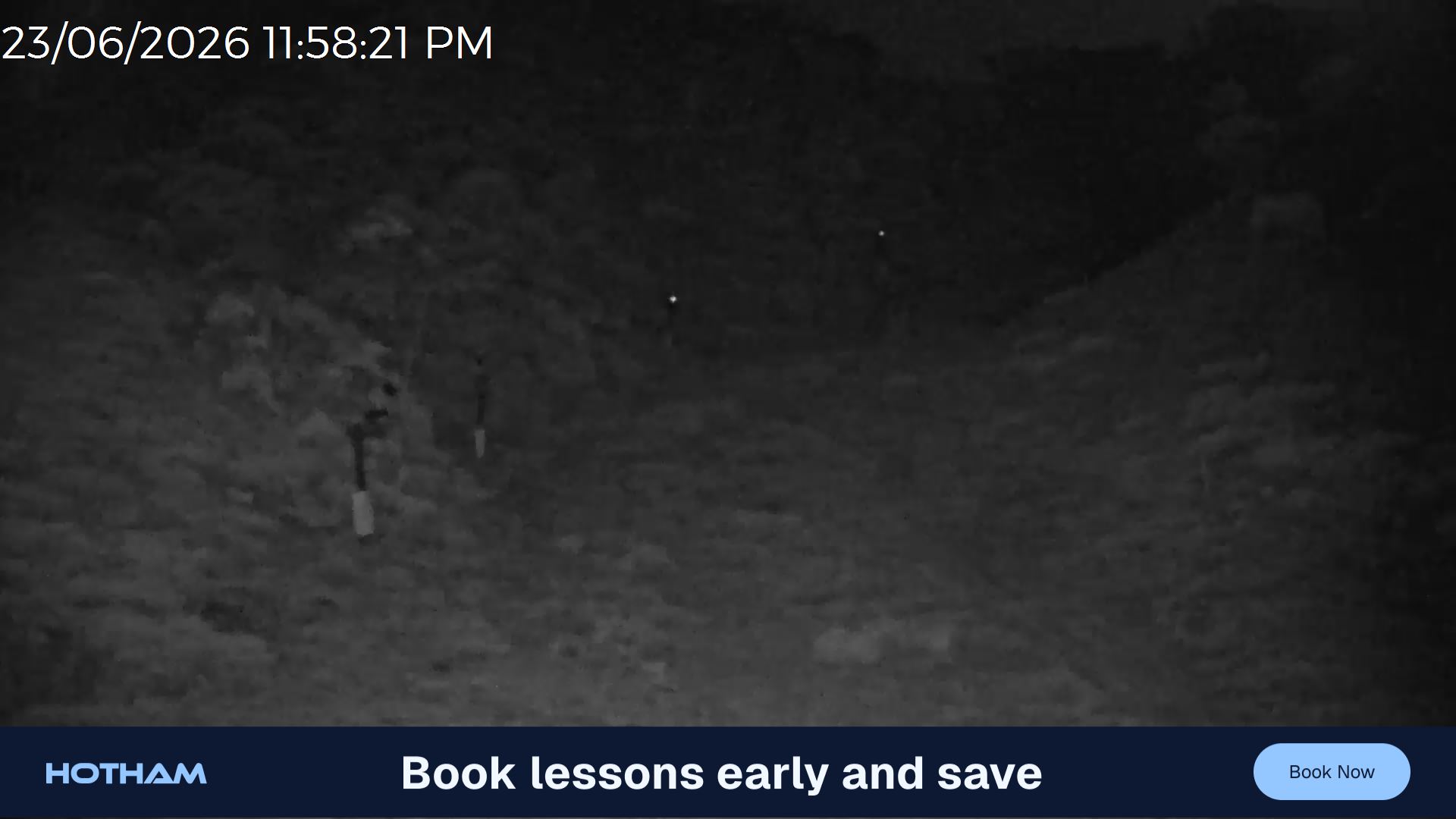 Mt Hotham Snake Gully snow cam captured at 23 June 2026 at 11:58 pm AEST