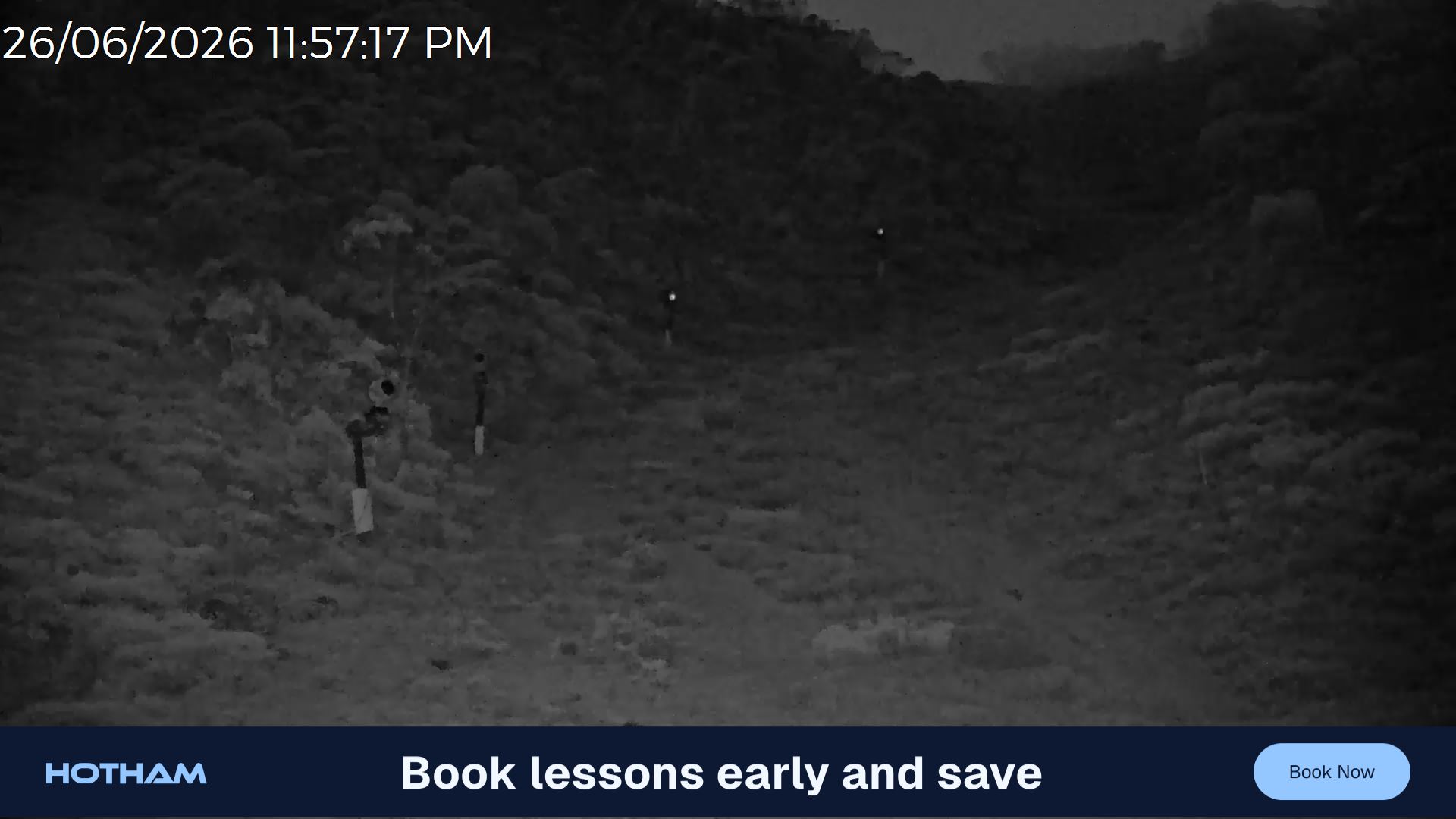 Mt Hotham Snake Gully snow cam captured at 26 June 2026 at 11:58 pm AEST