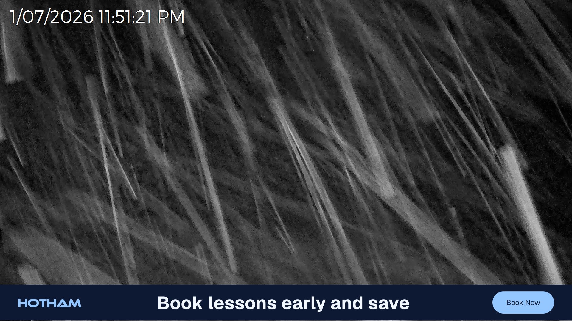 Mt Hotham Snake Gully snow cam captured at 1 July 2026 at 11:52 pm AEST