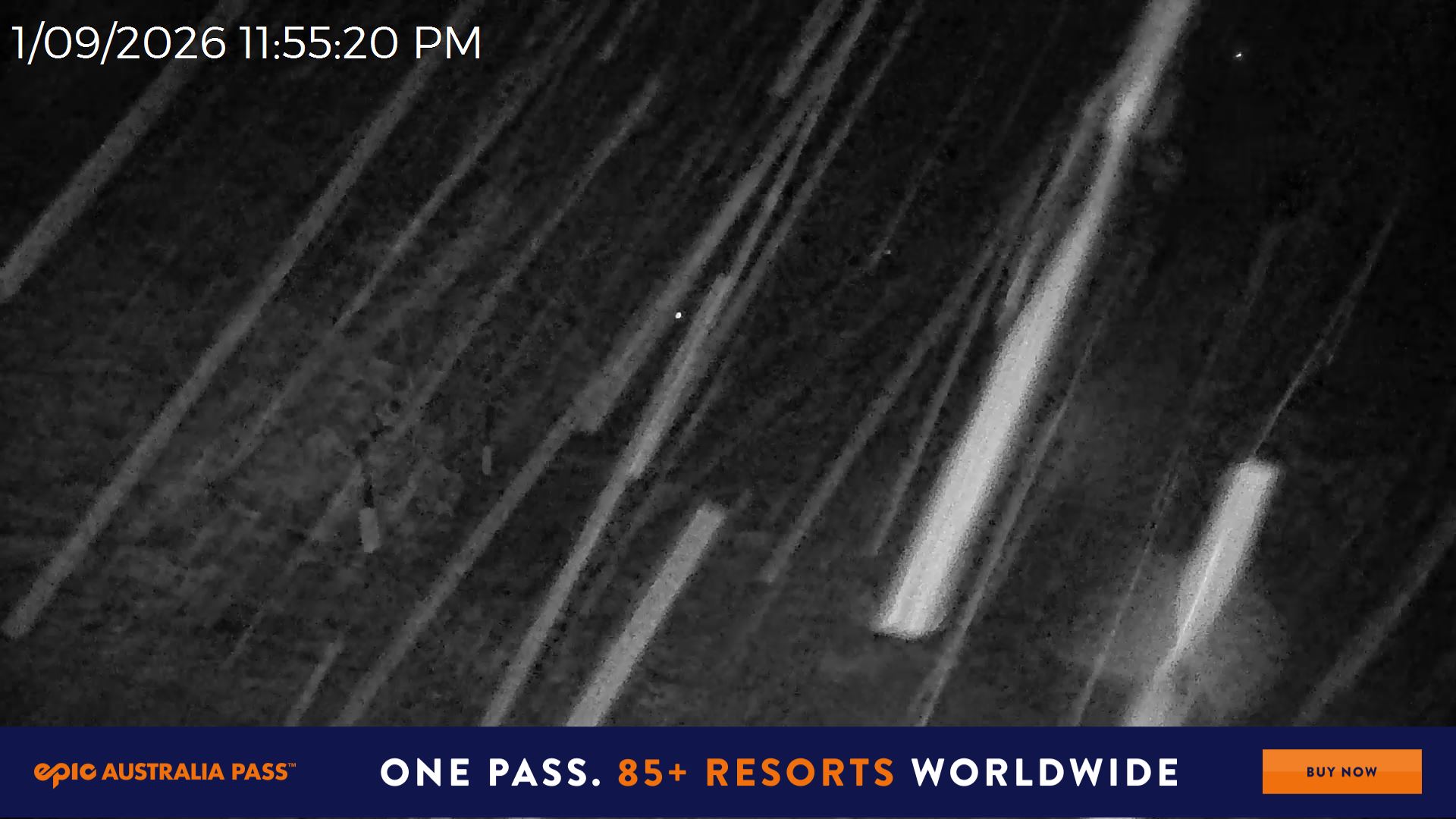 Mt Hotham Snake Gully snow cam captured at 1 September 2026 at 11:55 pm AEST