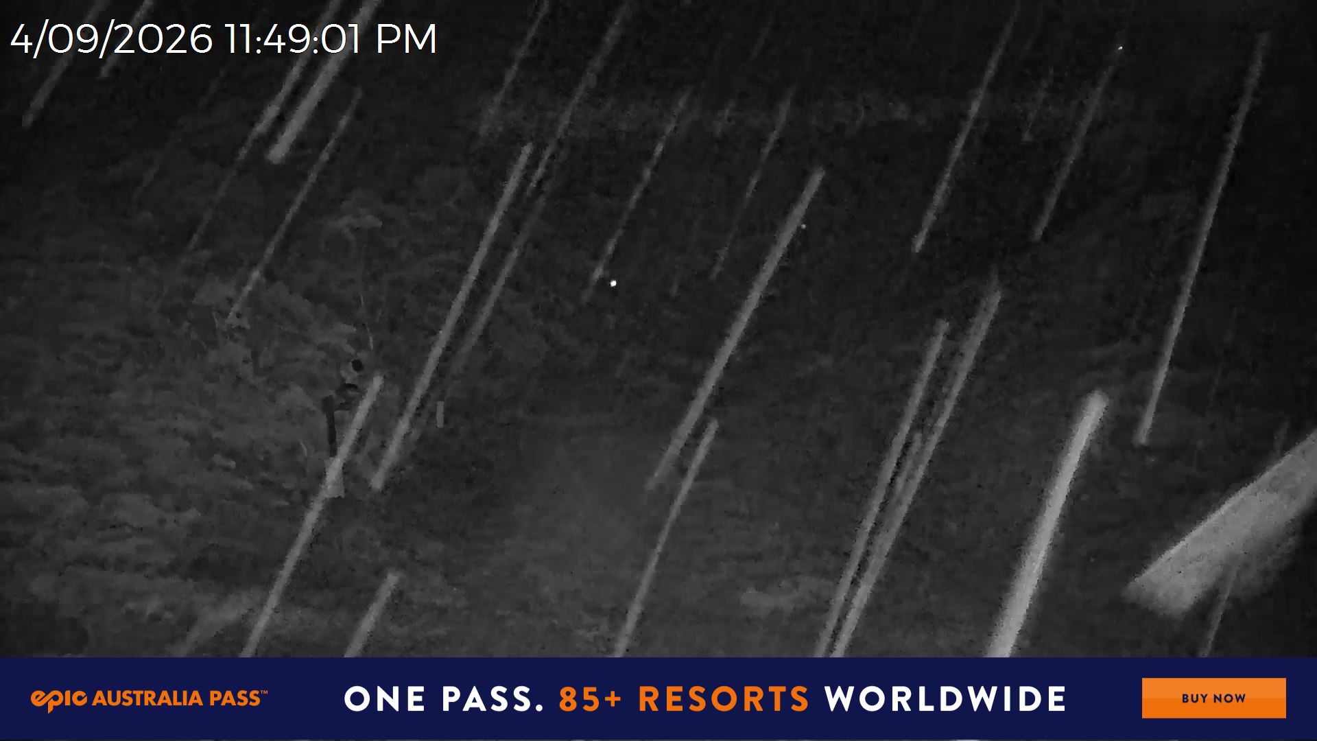 Mt Hotham Snake Gully snow cam captured at 4 September 2026 at 11:49 pm AEST