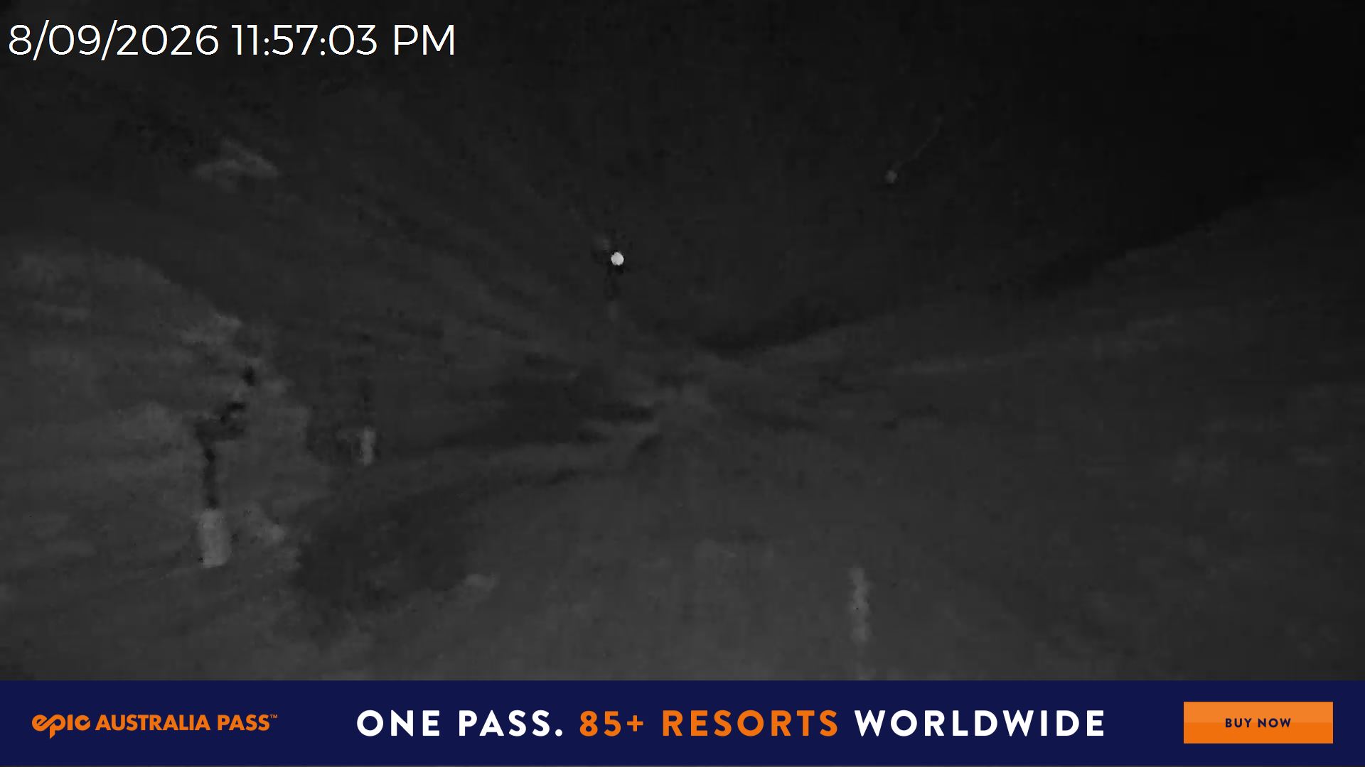 Mt Hotham Snake Gully snow cam captured at 8 September 2026 at 11:58 pm AEST