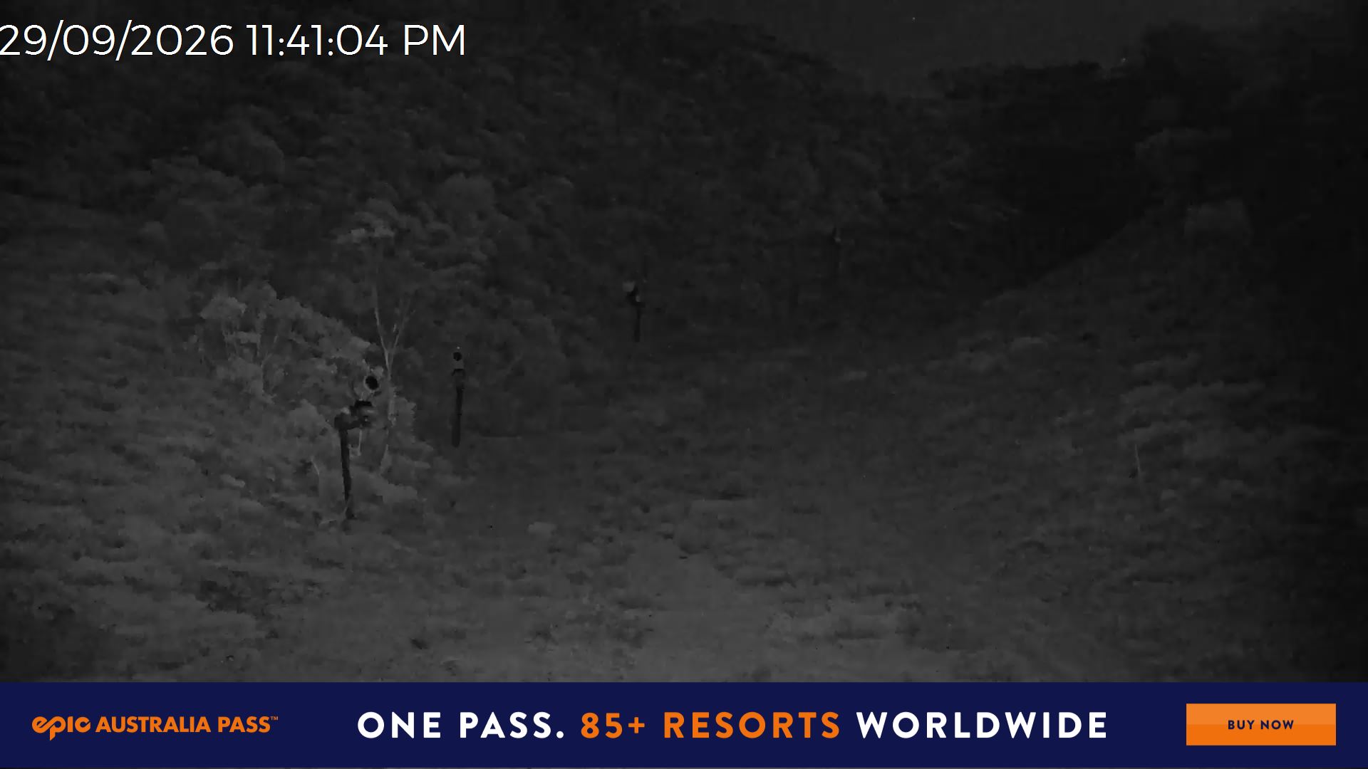 Mt Hotham Snake Gully snow cam captured at 29 September 2026 at 11:41 pm AEST