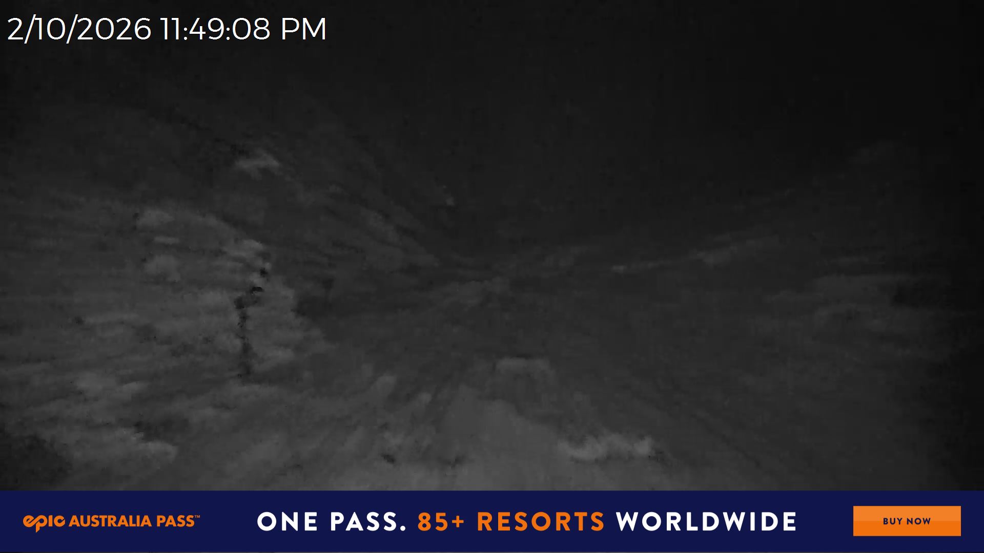 Mt Hotham Snake Gully snow cam captured at 2 October 2026 at 11:49 pm AEST