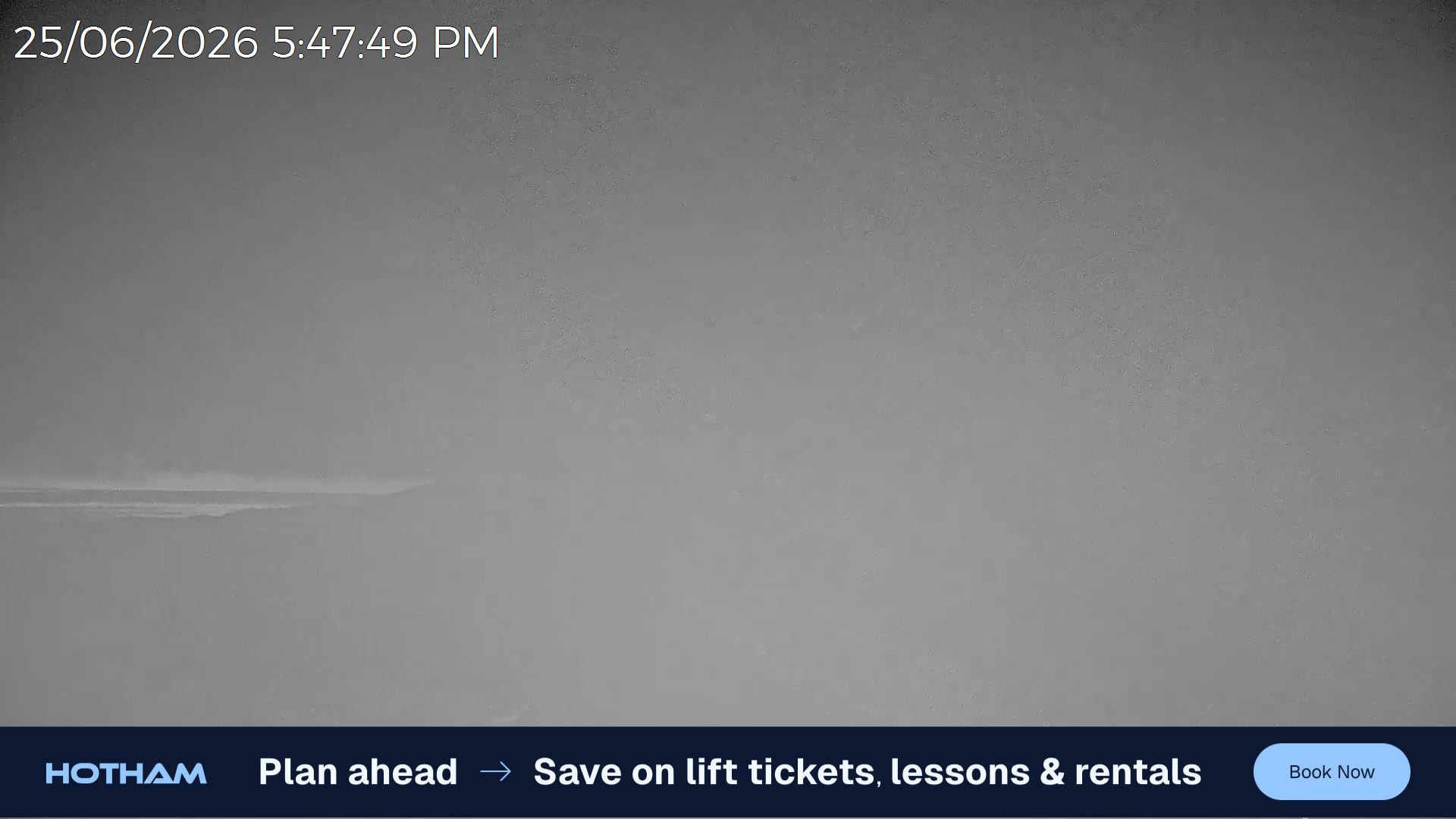 Mt Hotham Razorback snow cam captured at 25 June 2026 at 5:52 pm AEST