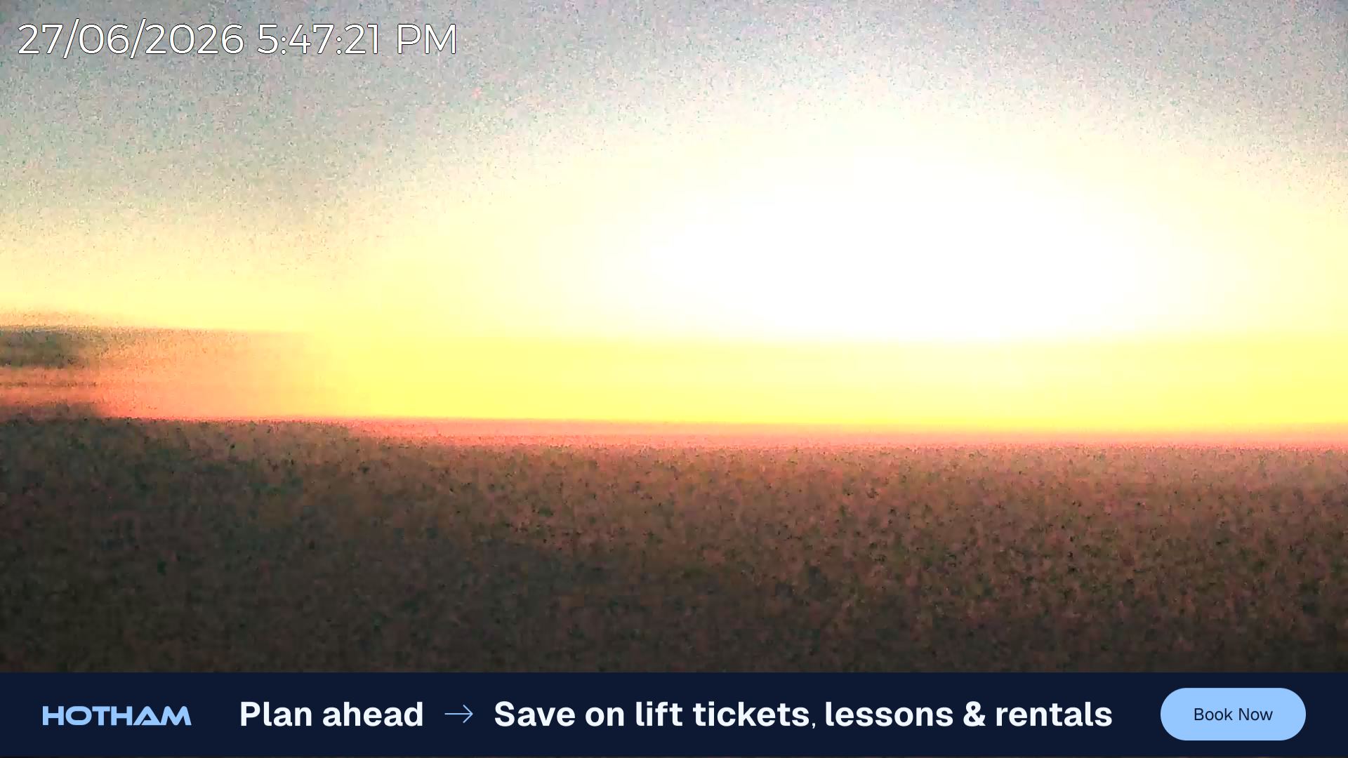Mt Hotham Razorback snow cam captured at 27 June 2026 at 5:50 pm AEST