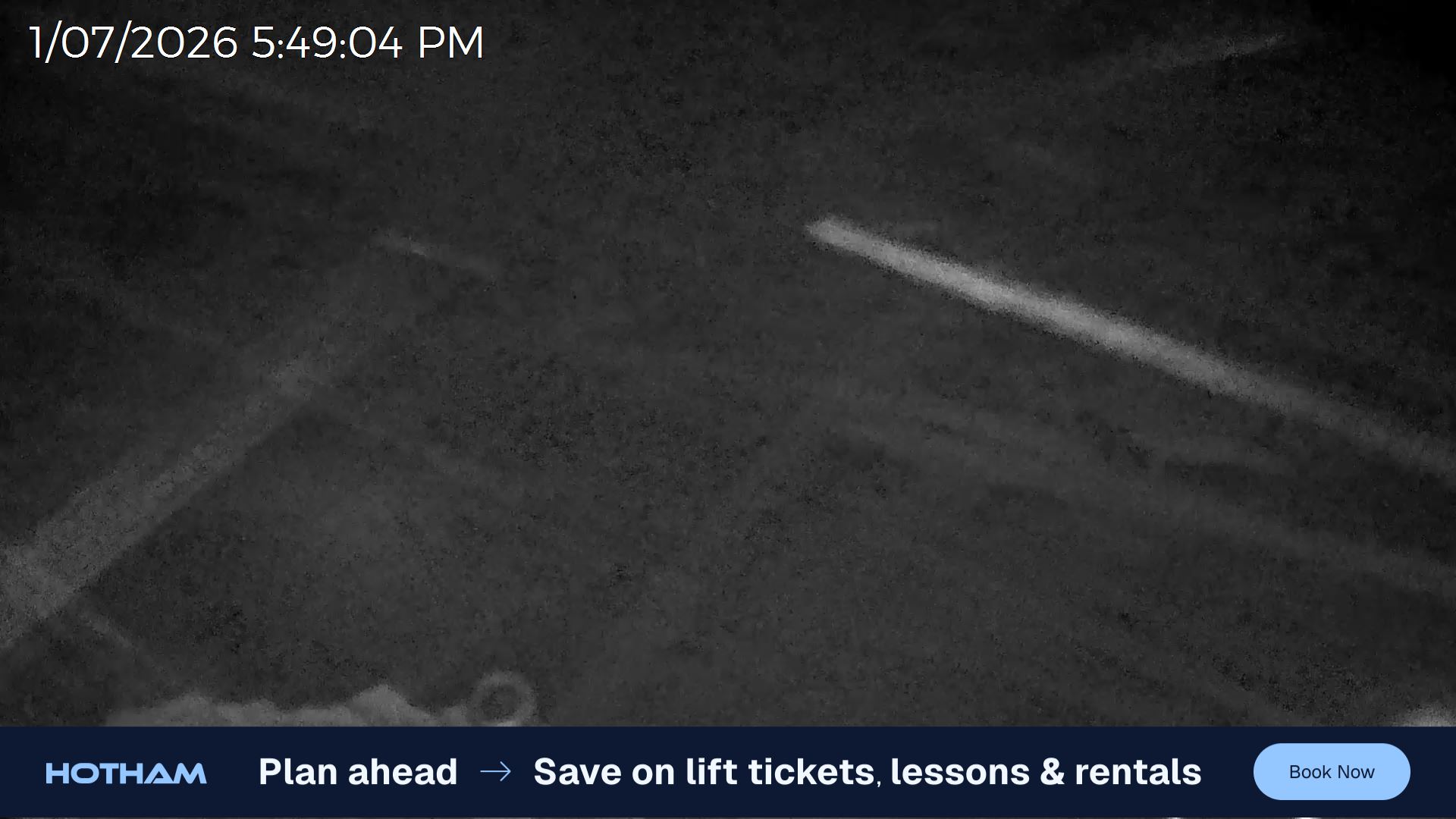 Mt Hotham Razorback snow cam captured at 1 July 2026 at 5:53 pm AEST