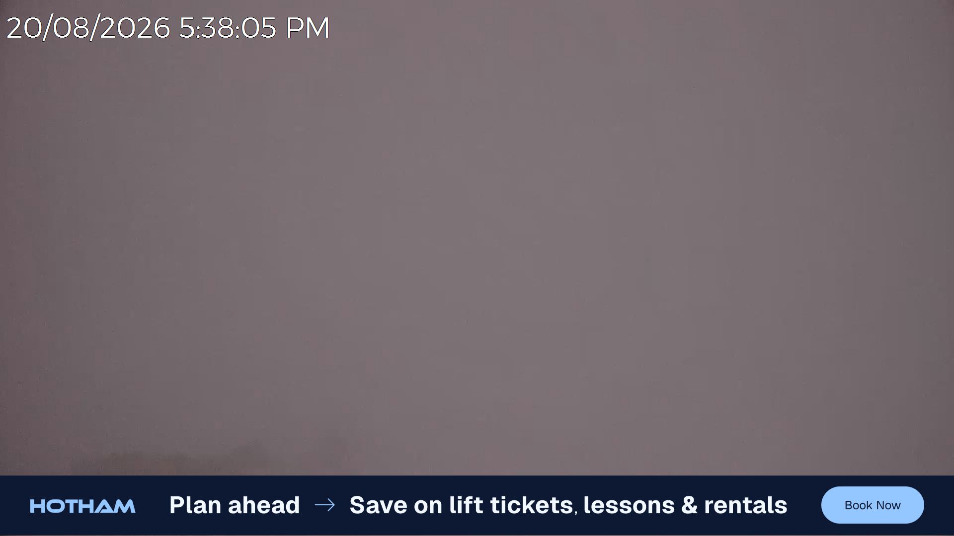 Mt Hotham Razorback snow cam captured at 20 August 2026 at 5:43 pm AEST