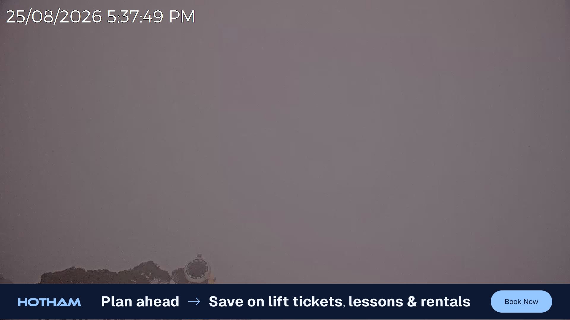 Mt Hotham Razorback snow cam captured at 25 August 2026 at 5:48 pm AEST