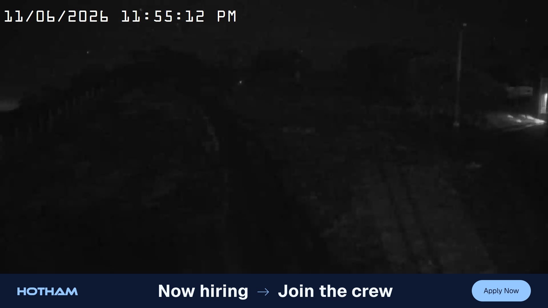 Mt Hotham Big D snow cam captured at 11 June 2026 at 11:56 pm AEST