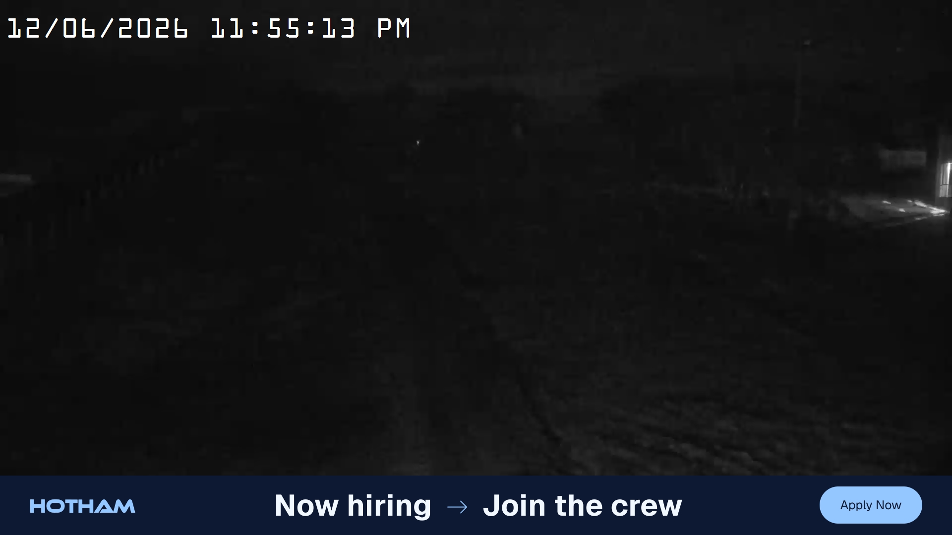Mt Hotham Big D snow cam captured at 12 June 2026 at 11:56 pm AEST