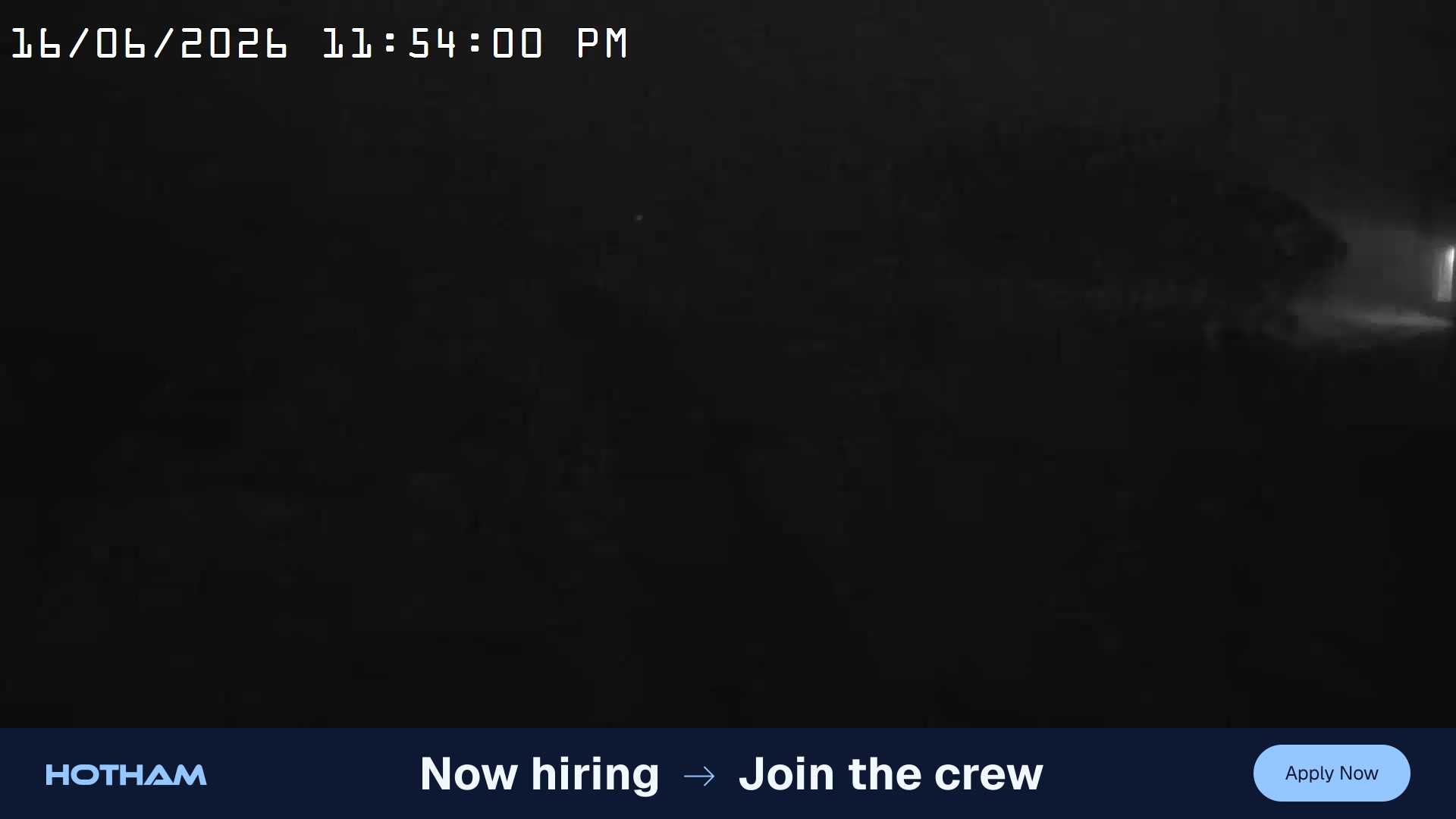 Mt Hotham Big D snow cam captured at 16 June 2026 at 11:54 pm AEST