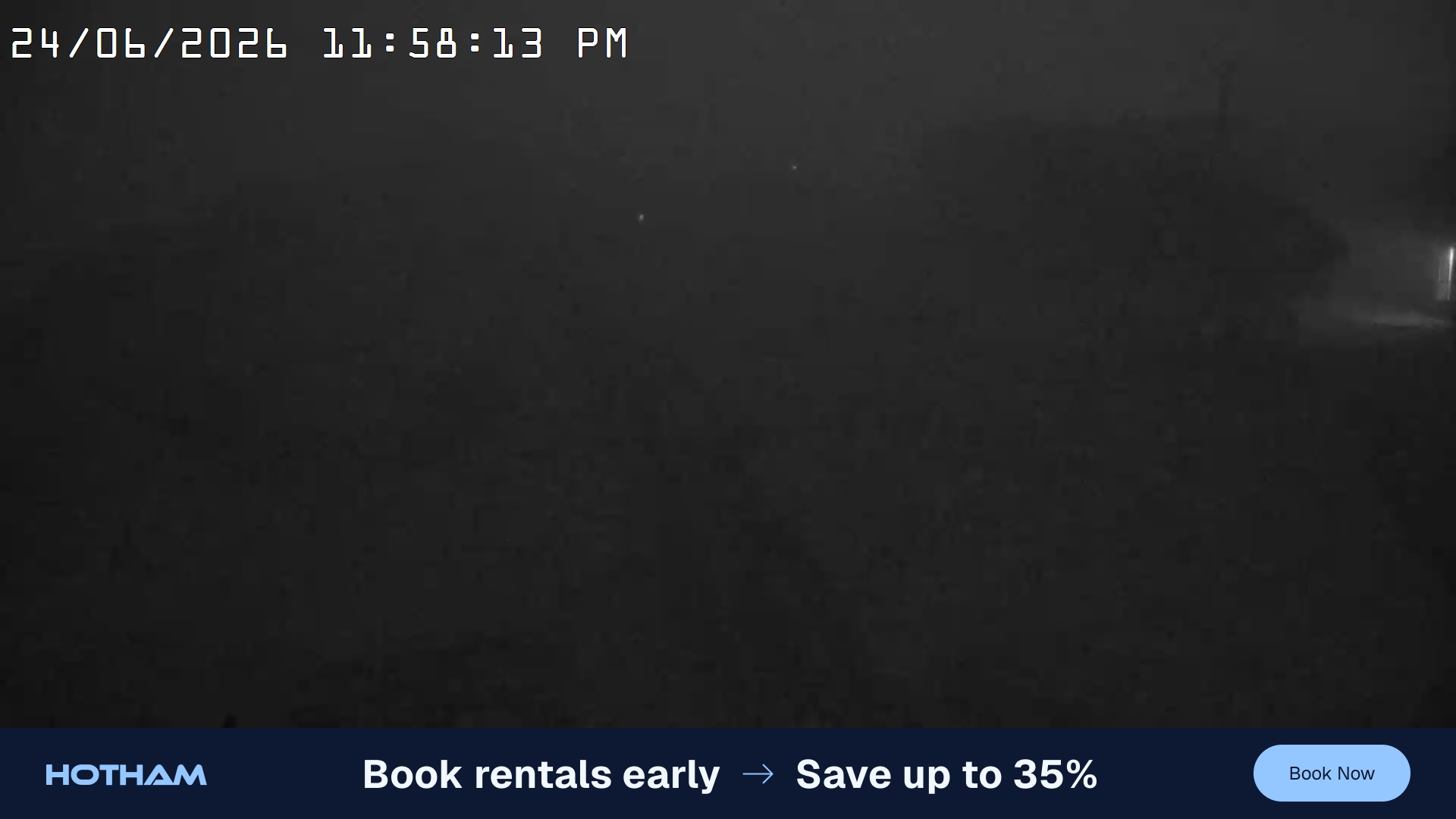 Mt Hotham Big D snow cam captured at 24 June 2026 at 11:58 pm AEST