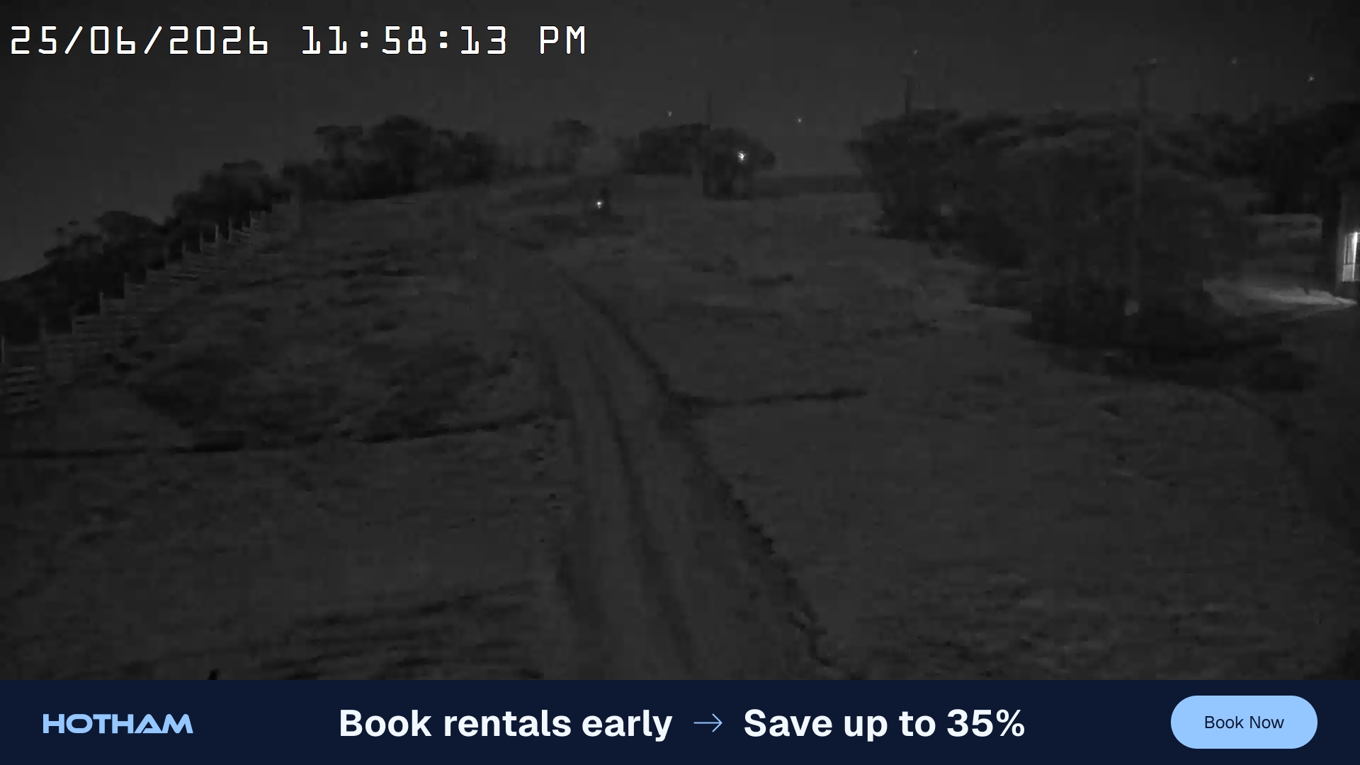 Mt Hotham Big D snow cam captured at 25 June 2026 at 11:58 pm AEST