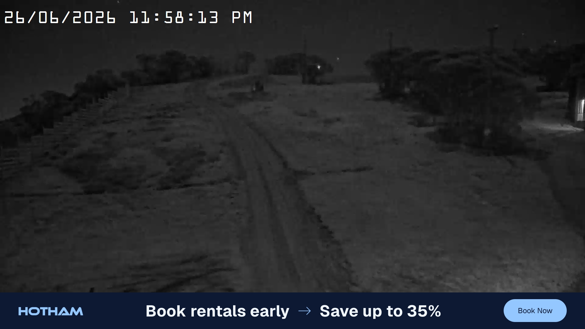 Mt Hotham Big D snow cam captured at 26 June 2026 at 11:58 pm AEST
