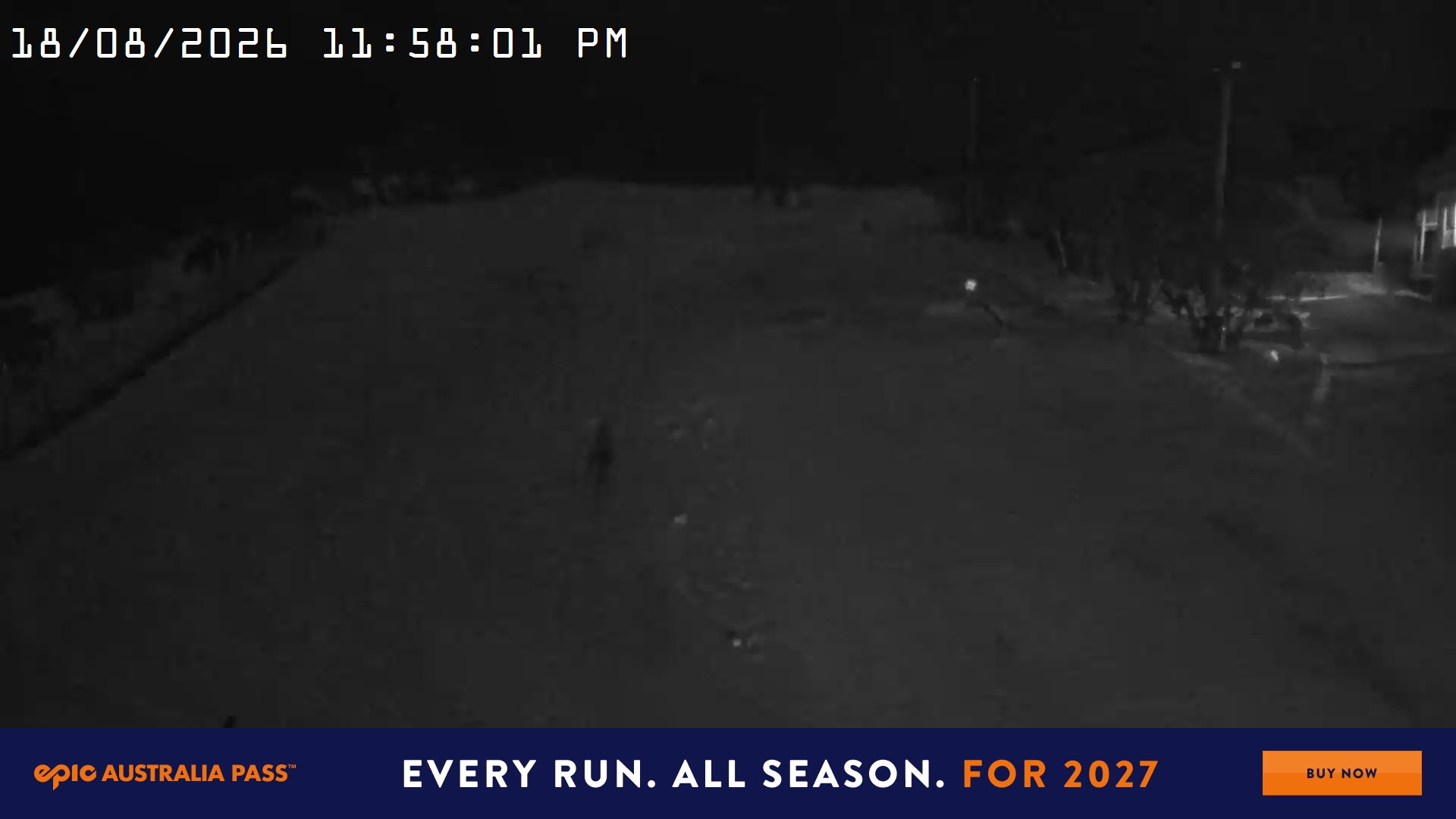 Mt Hotham Big D snow cam captured at 18 August 2026 at 11:58 pm AEST