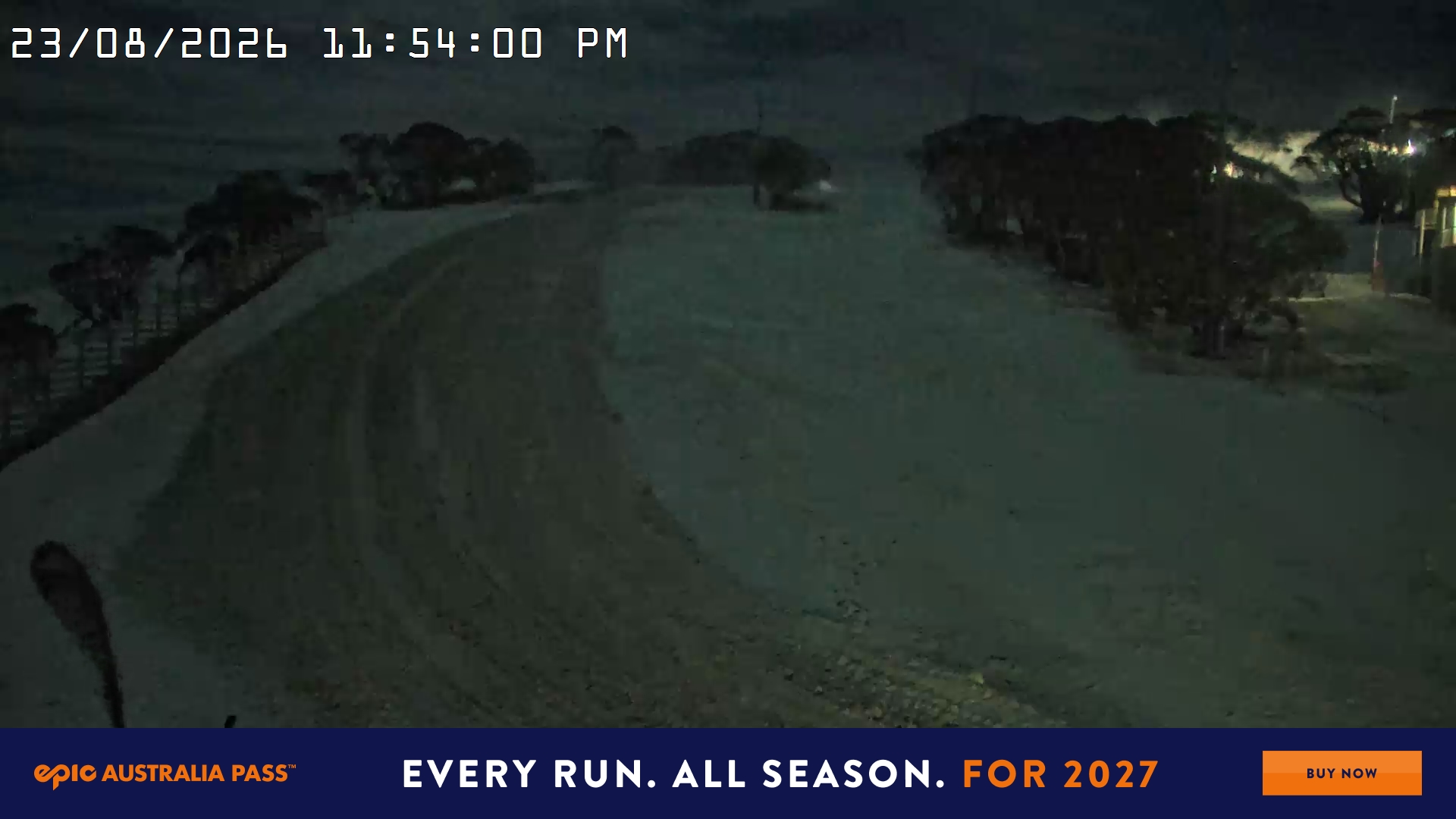 Mt Hotham Big D snow cam captured at 23 August 2026 at 11:54 pm AEST