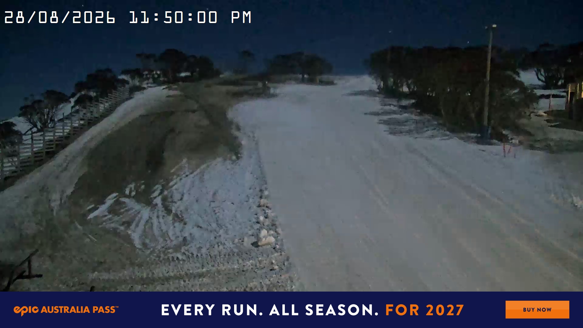 Mt Hotham Big D snow cam captured at 28 August 2026 at 11:50 pm AEST