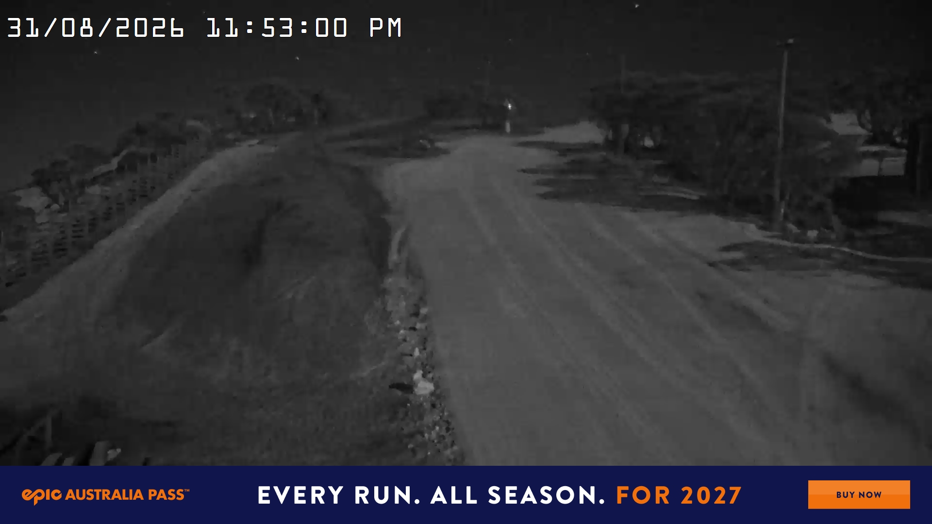 Mt Hotham Big D snow cam captured at 31 August 2026 at 11:53 pm AEST