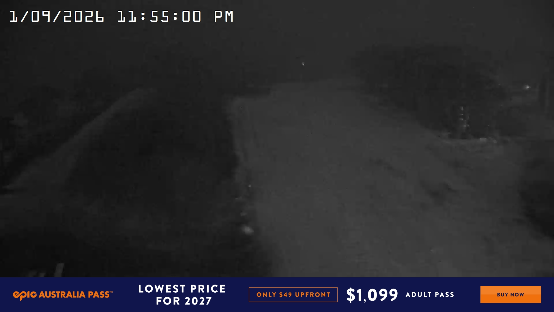 Mt Hotham Big D snow cam captured at 1 September 2026 at 11:55 pm AEST