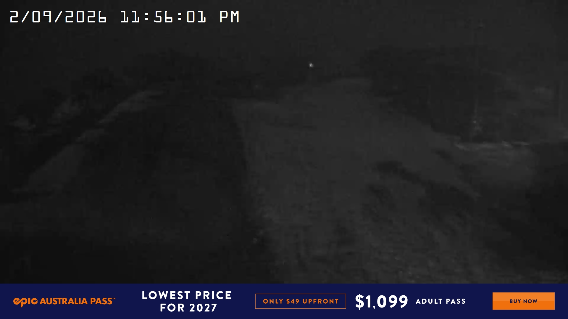 Mt Hotham Big D snow cam captured at 2 September 2026 at 11:56 pm AEST