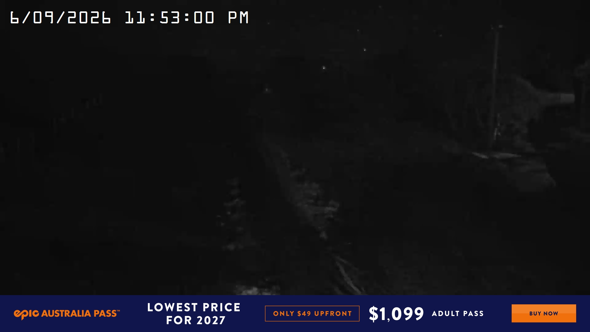 Mt Hotham Big D snow cam captured at 6 September 2026 at 11:54 pm AEST