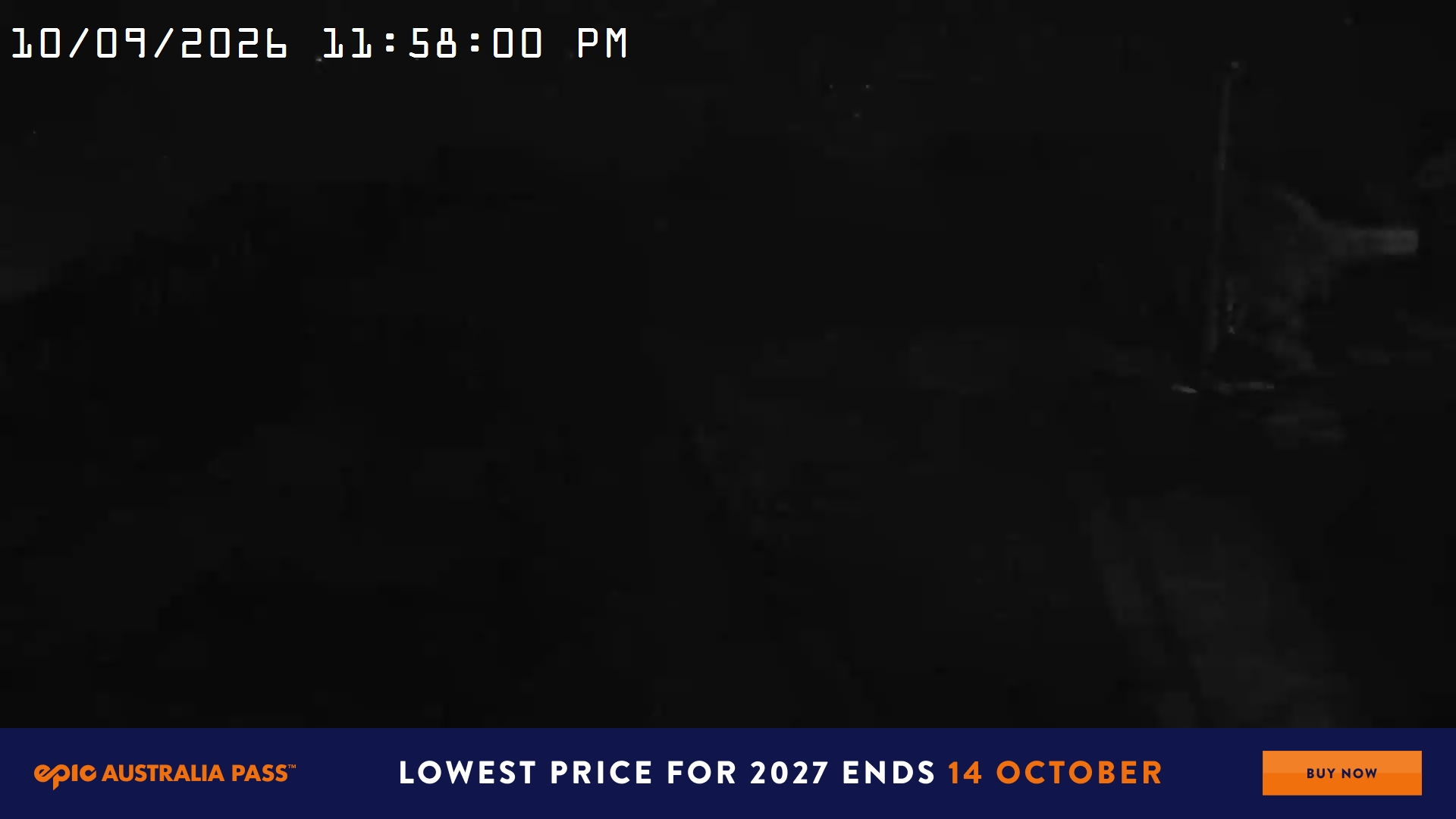 Mt Hotham Big D snow cam captured at 10 September 2026 at 11:58 pm AEST