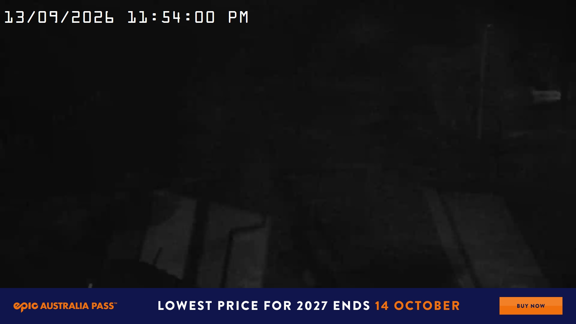 Mt Hotham Big D snow cam captured at 13 September 2026 at 11:54 pm AEST