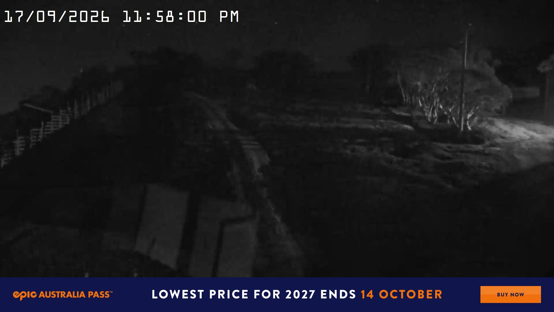 Mt Hotham Big D snow cam captured at 17 September 2026 at 11:59 pm AEST